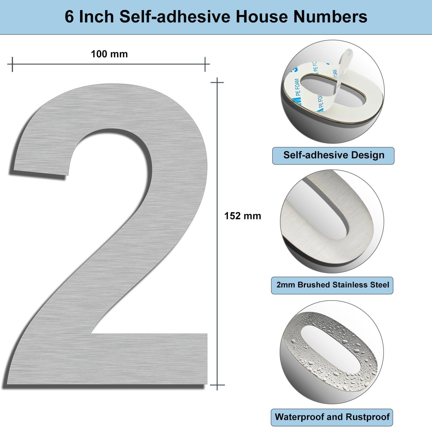 HASWARE 6" H Metal Floating House Number