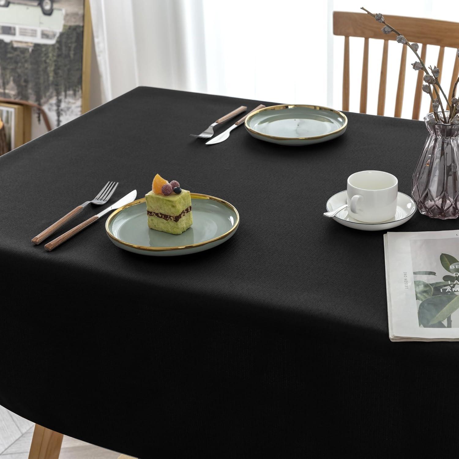 2 Pack Burgundy Tablecloth Rectangular - 60x120 Inch - Linen Textured Table Cloth Wrinkle Free Washable Decorative Fabric Table Cover for Buffet Banquet Parties Event Holiday Dinner