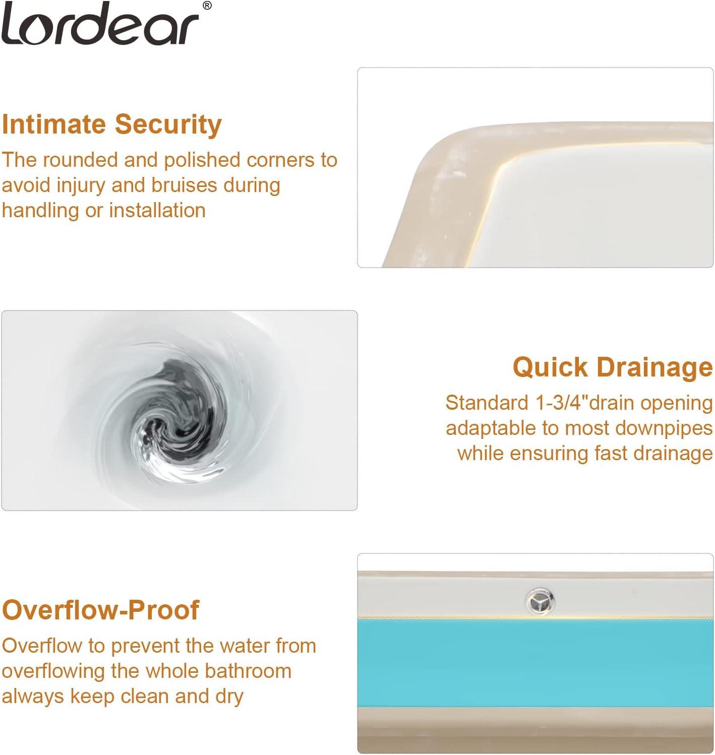 18" L x 14" W Undermount White Ceramic Rectangle Sink Under Counter Basin Bathroom Sink