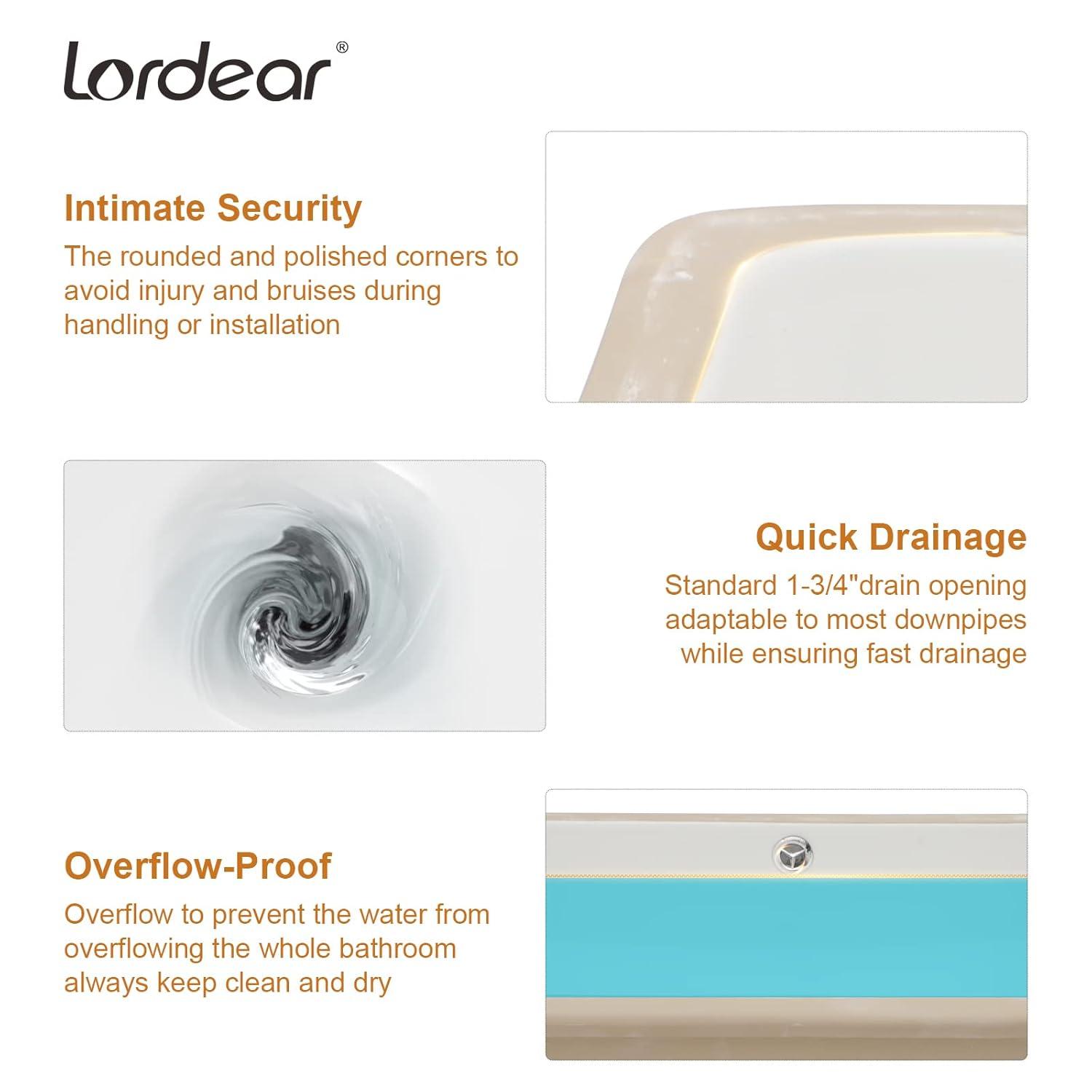 18" L x 14" W Undermount White Ceramic Rectangle Sink Under Counter Basin Bathroom Sink