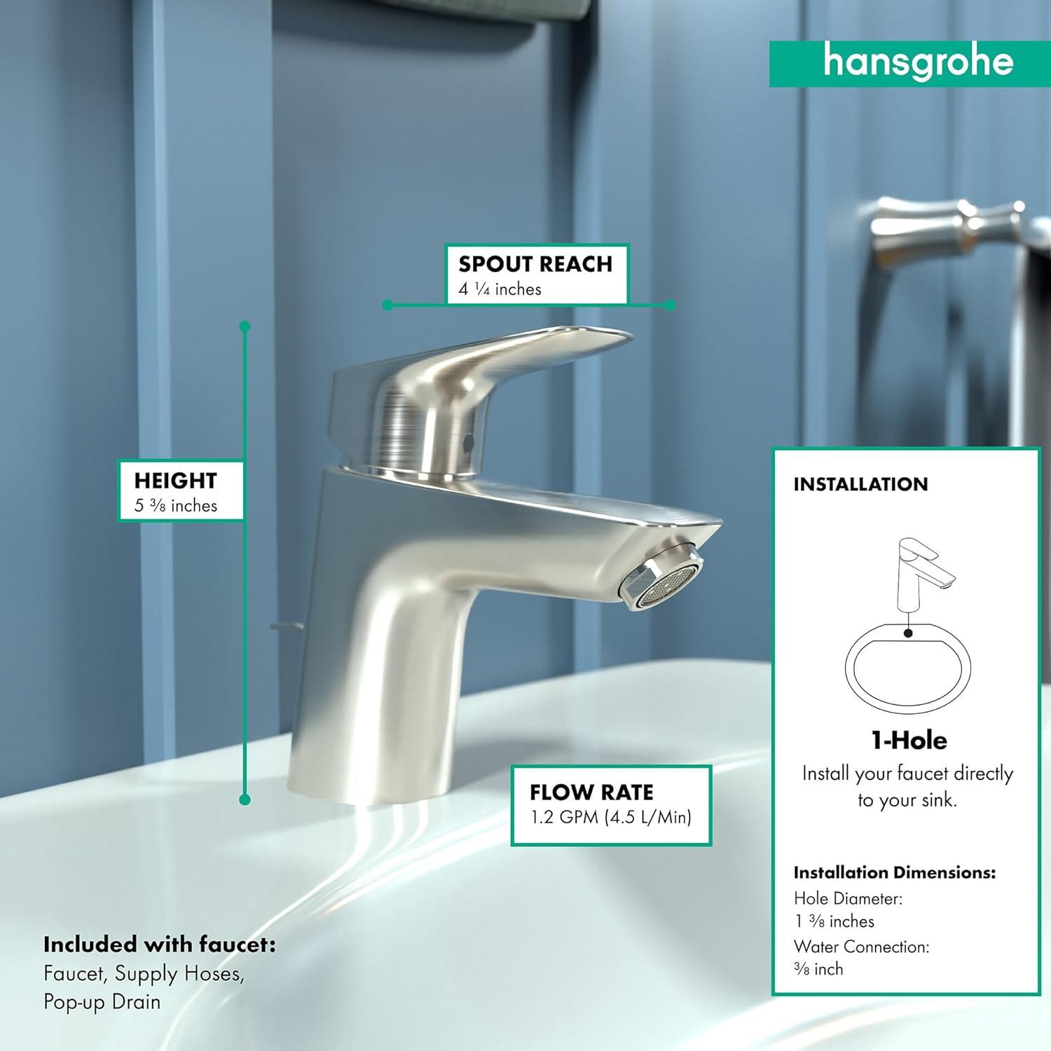 Logis Single Hole Bathroom Faucet with Drain Assembly