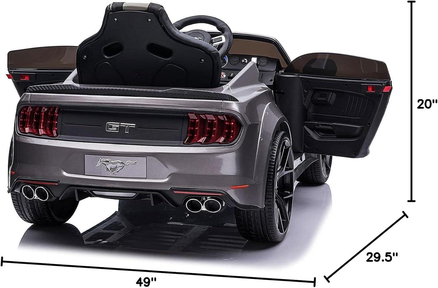 24V Black Ride-On Car with Remote Control and LED Lights