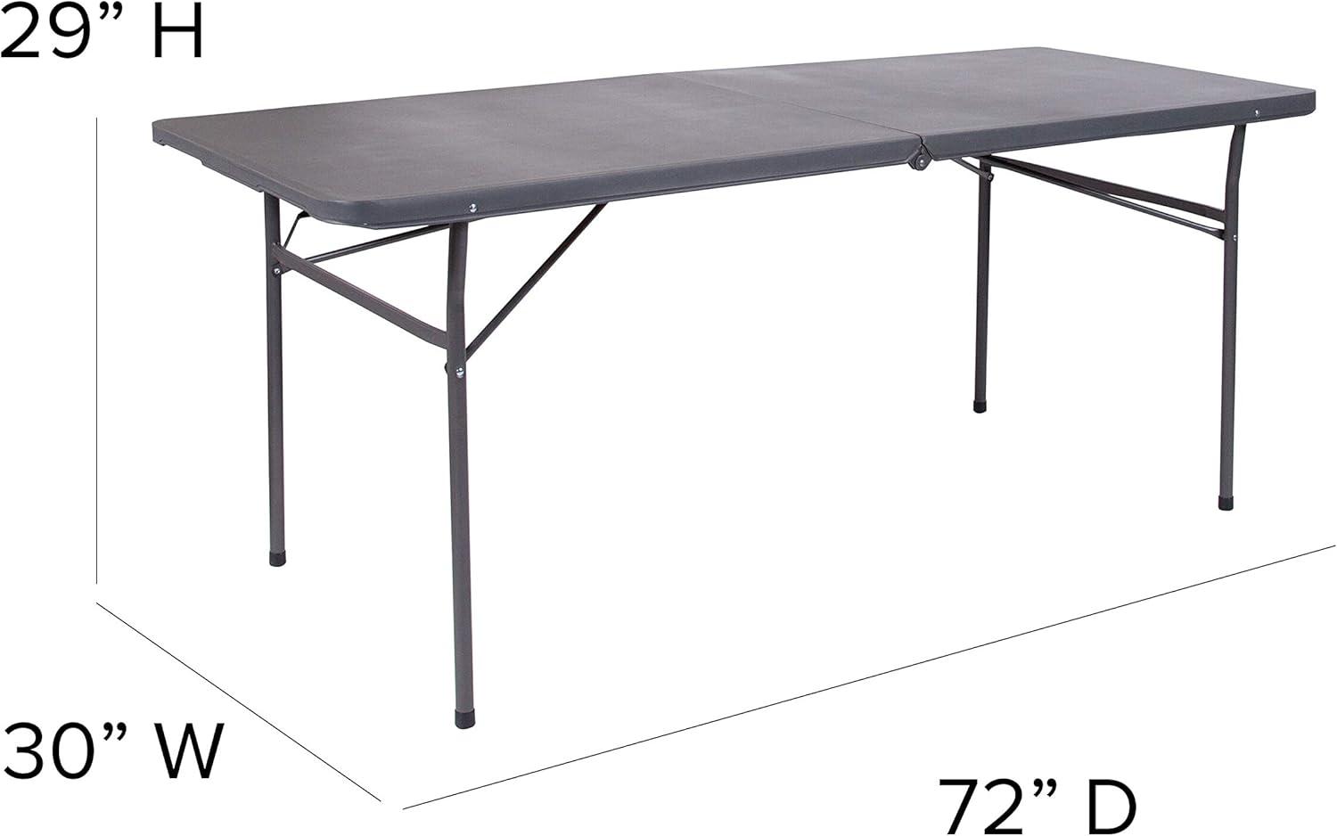 Flash Furniture 6-Foot Bi-Fold Plastic Banquet and Event Folding Table with Carrying Handle