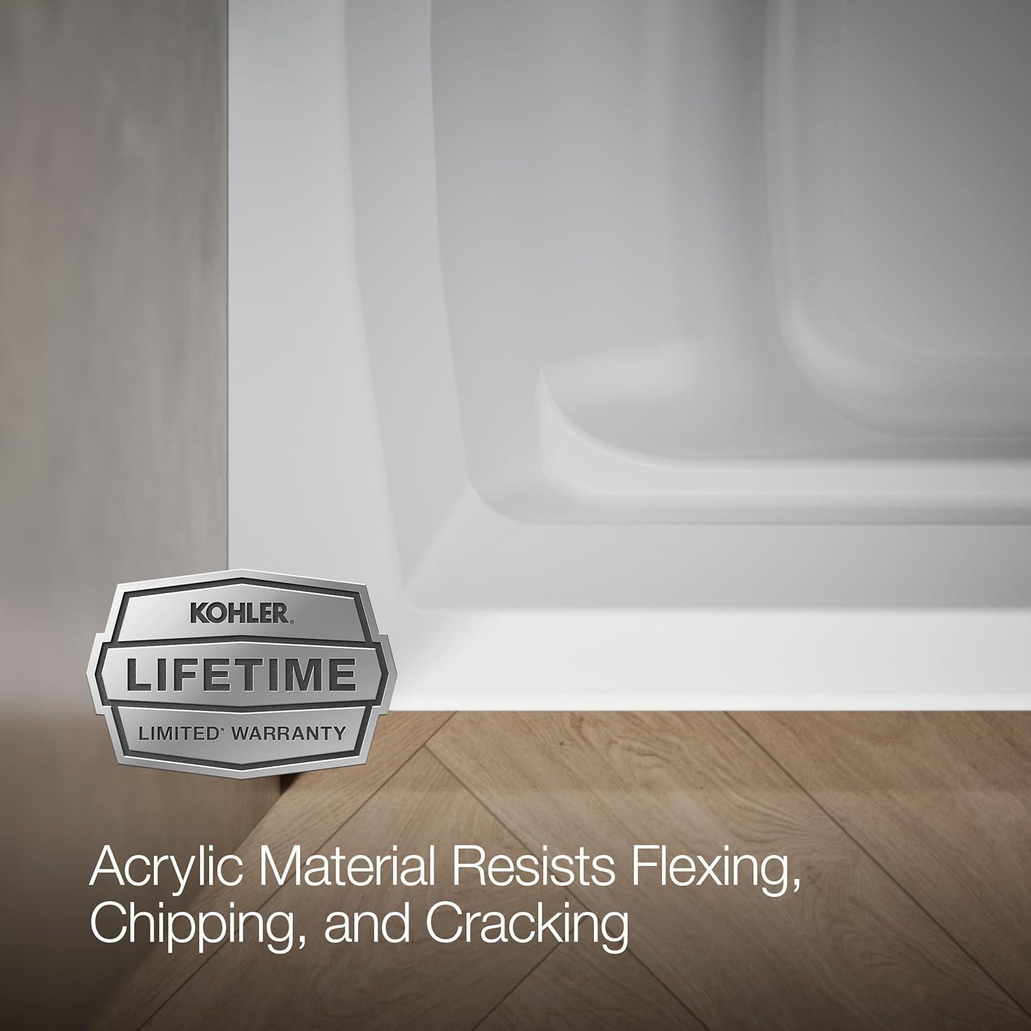 72" x 36" Acrylic Alcove Soaking Bathtub with Comfort Depth