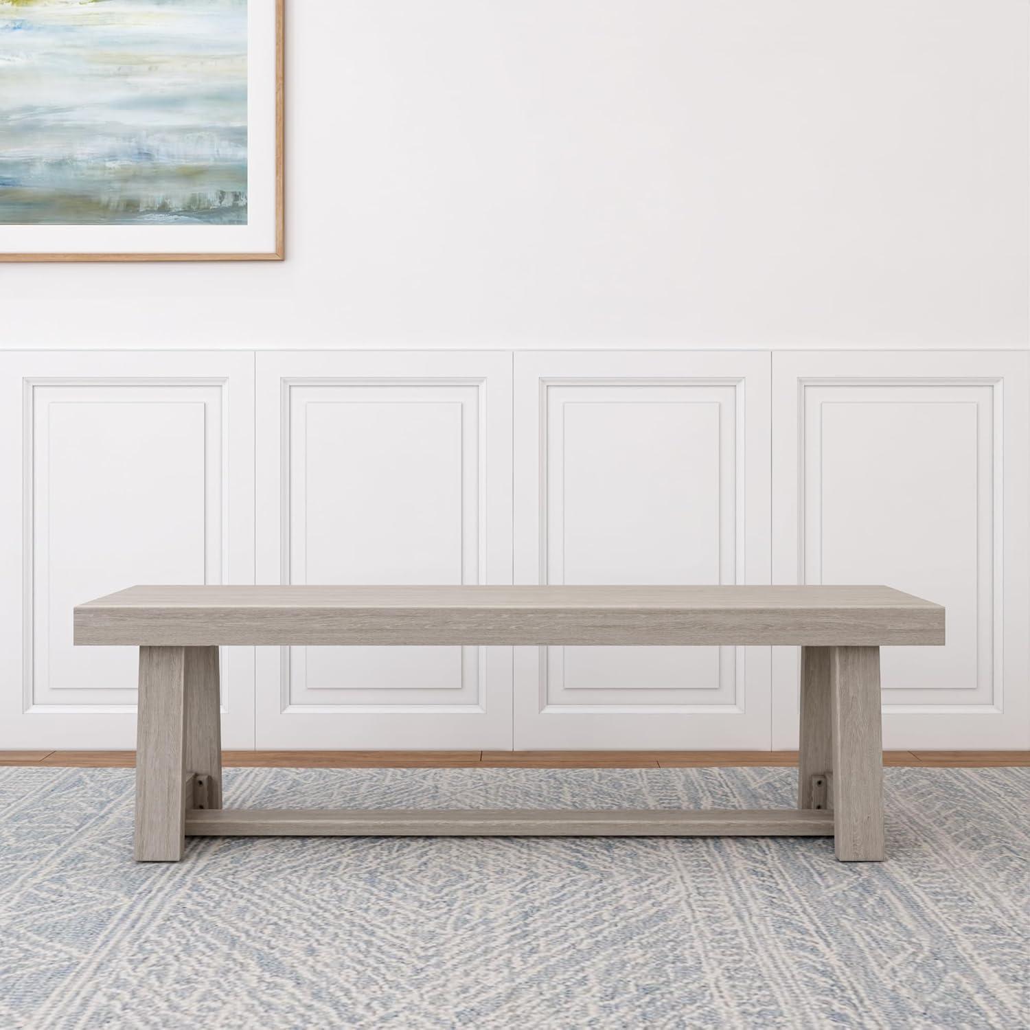 Plank+Beam  60" Classic Solid Wood Dining Bench, Bench for Dining Table