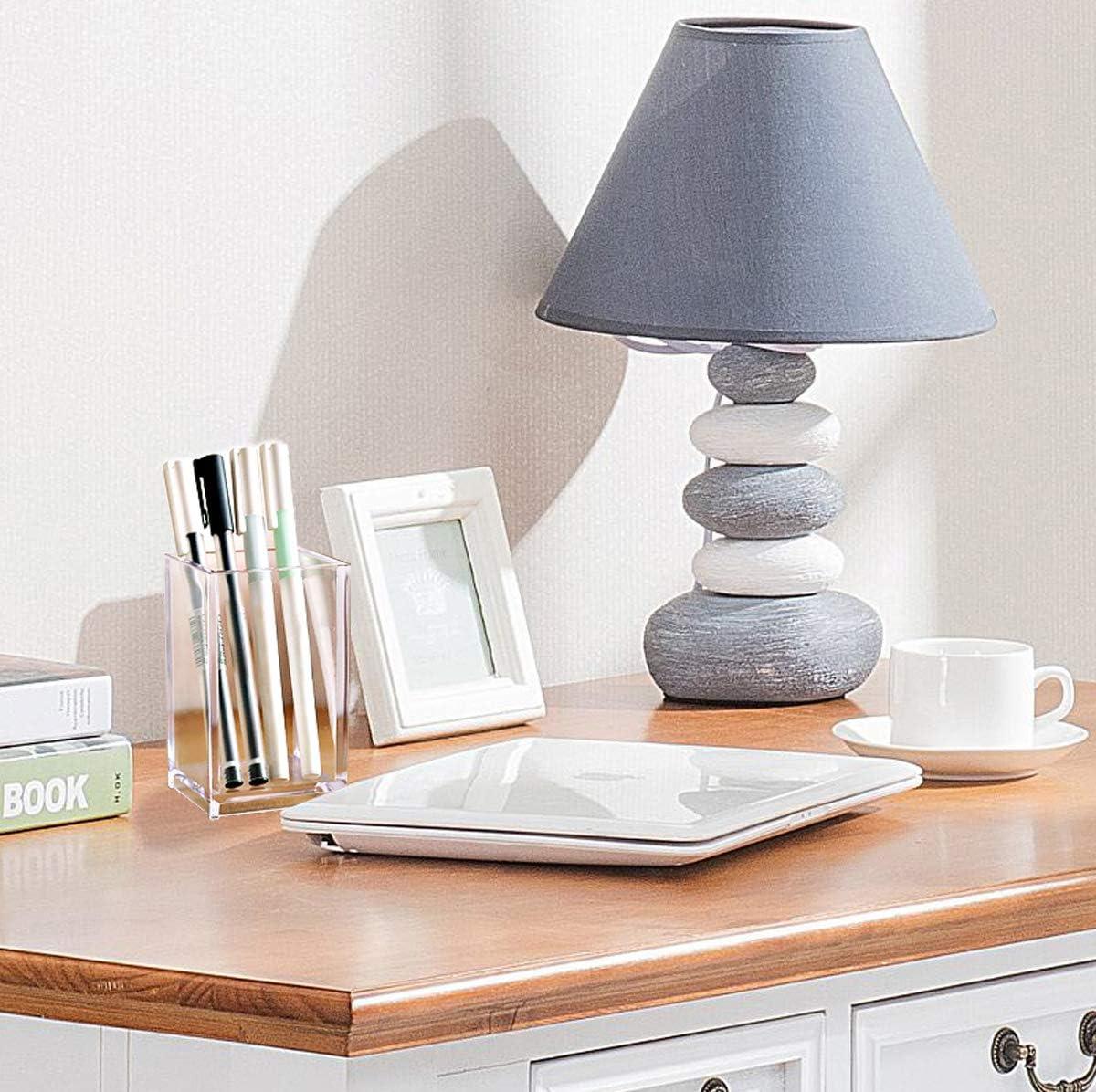 Pen Holder, 2 Pack Acrylic Pencil Holder for Desk, Pen Cups for Desk Supplies Holders, Clear Pencil Organizer for Toothbrush, Straw, Makeup Brush Holder, Home Office Desk Accessories