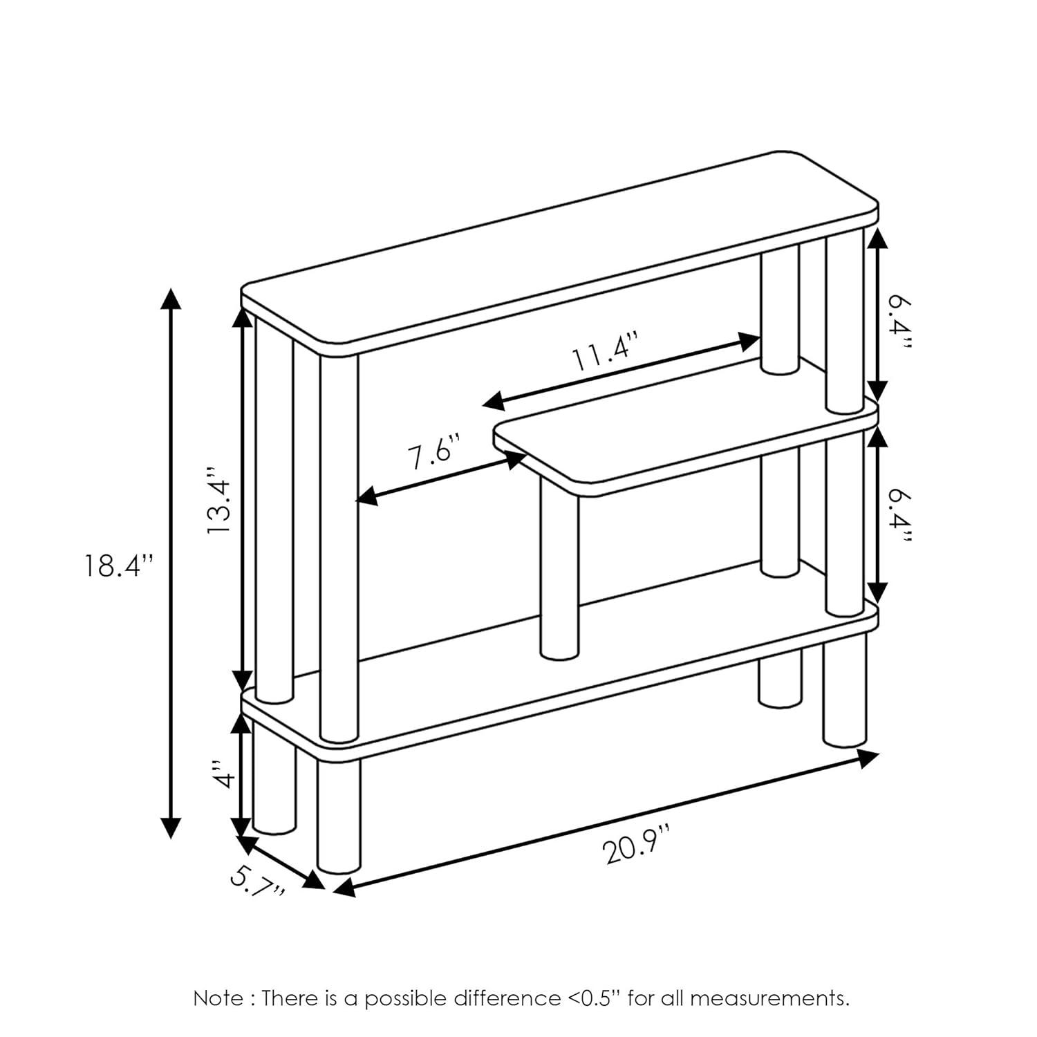 Furinno Turn-N-Tube Slim Space Saving Storage Rack, Espresso/Black