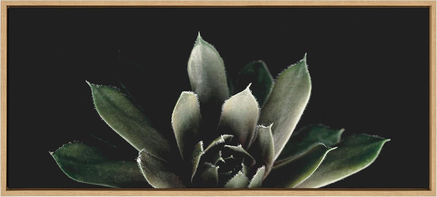 18x40 Framed Dark Botanical Canvas Wall Art