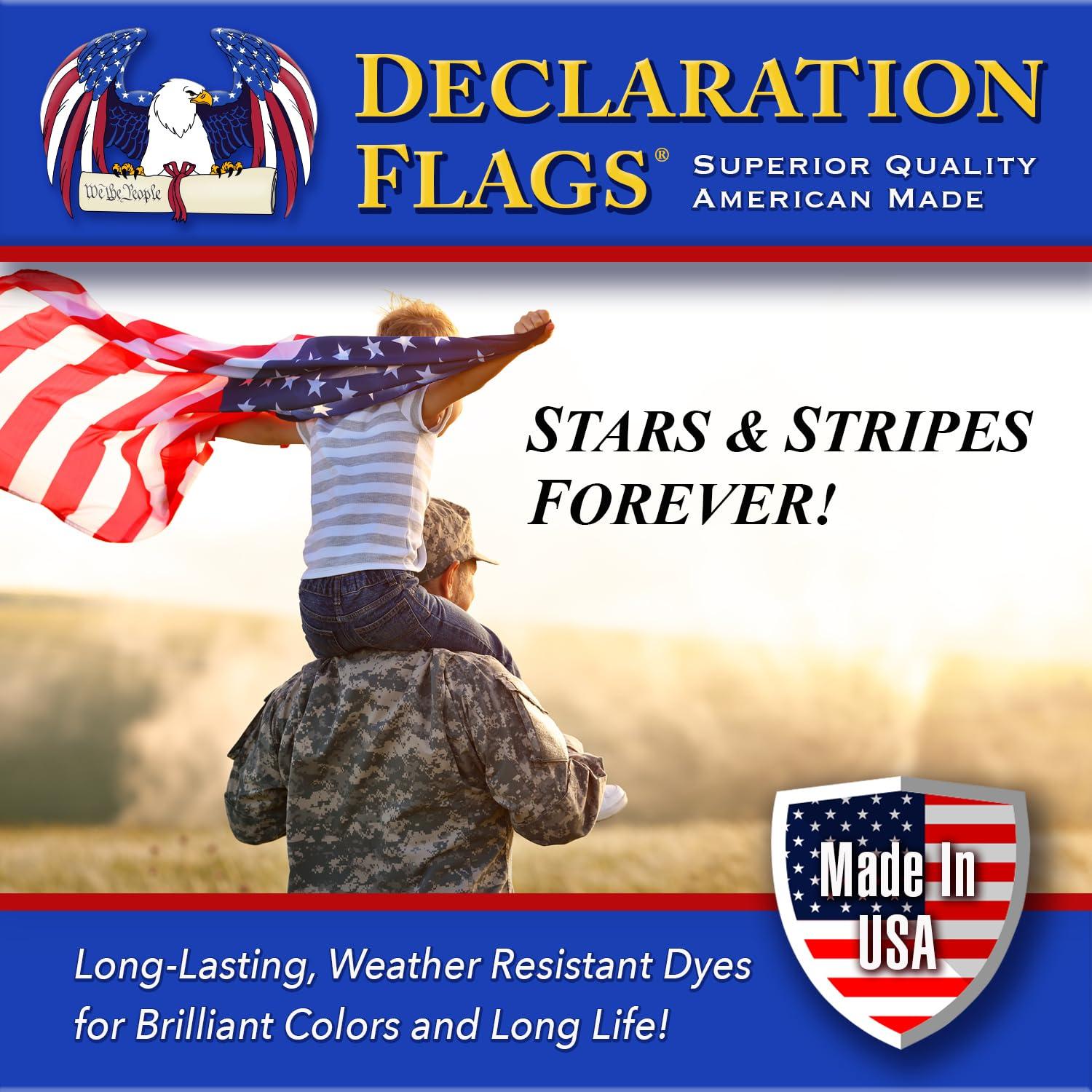 3x5 American Flag for Outside Outdoor Heavy Duty-Nylon USA Flags- Embroidered US Flags Sewn Stripes with Brass Grommets