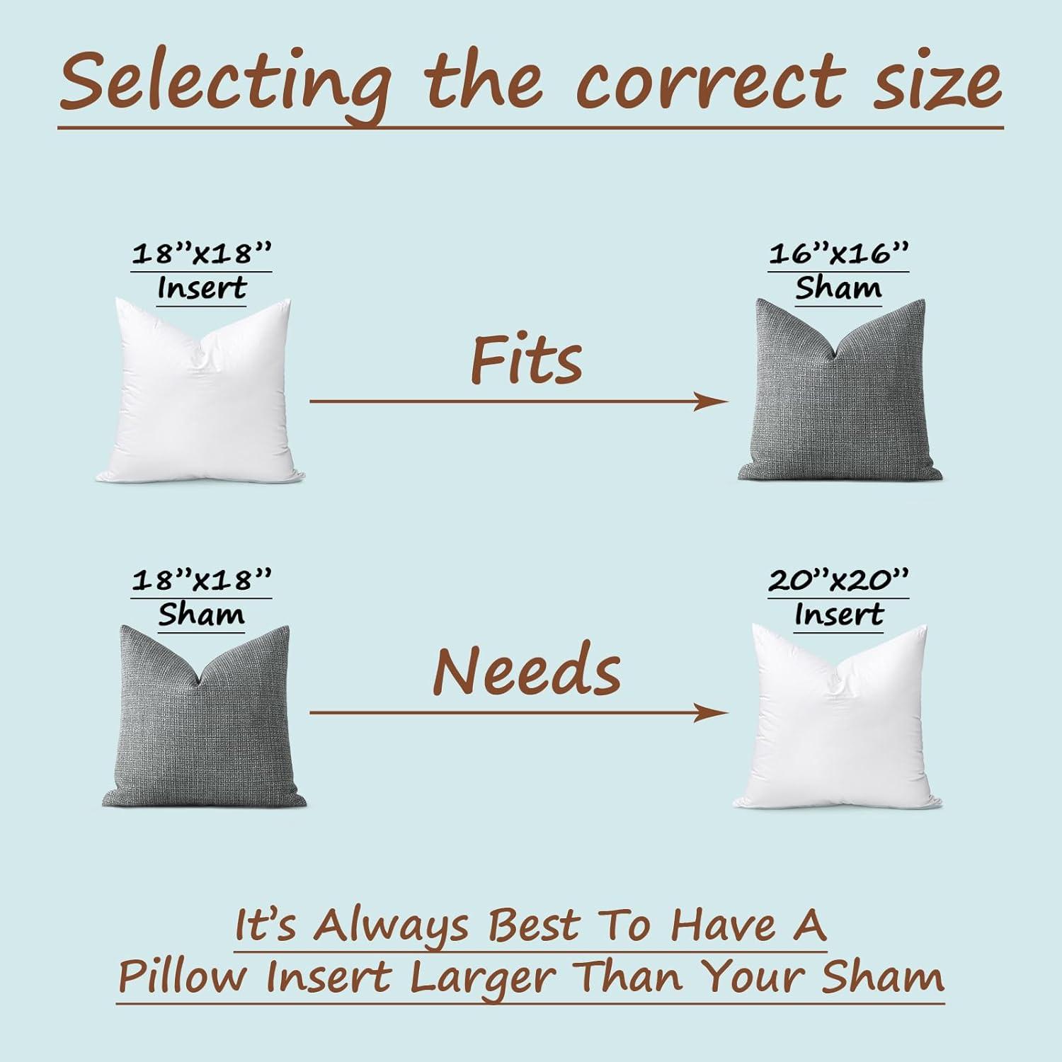 18x18 White Polyester Hypoallergenic Square Bed Pillow