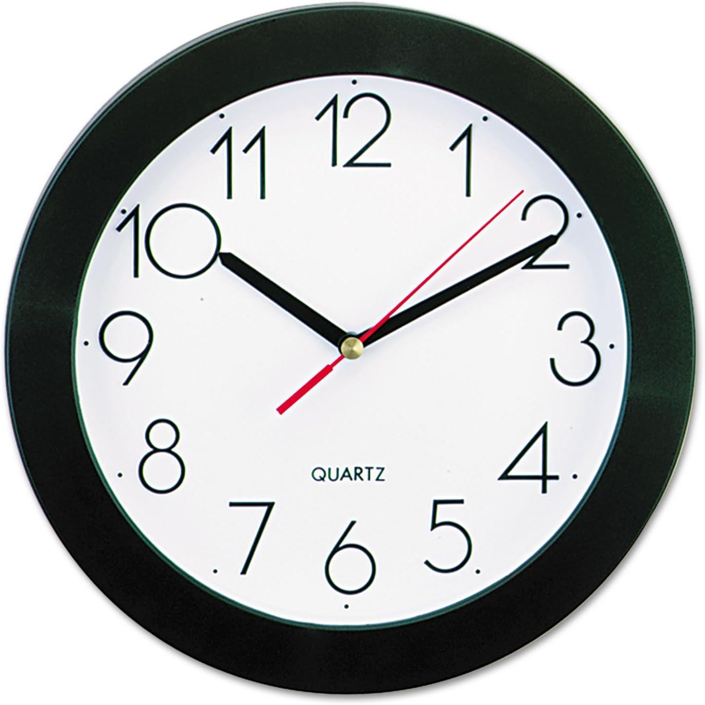 Universal UNV10421 9.75 in. Bold Font Round Wall Clock - Black