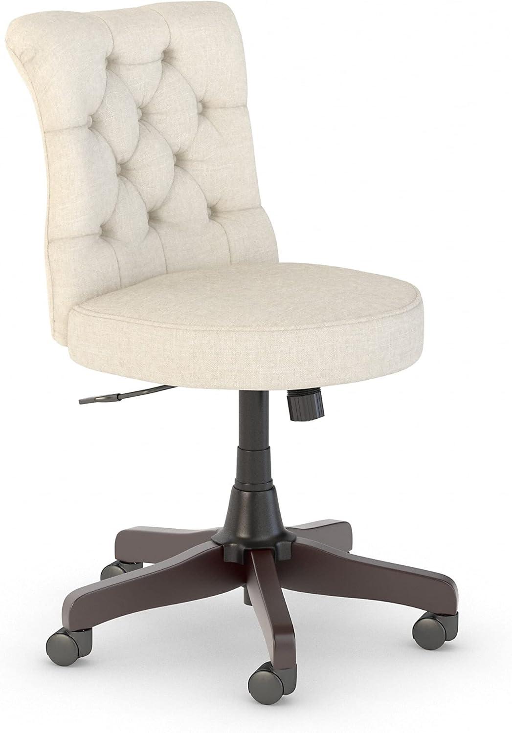 Bush Furniture Key West Mid Back Tufted Office Chair in Cream Fabric