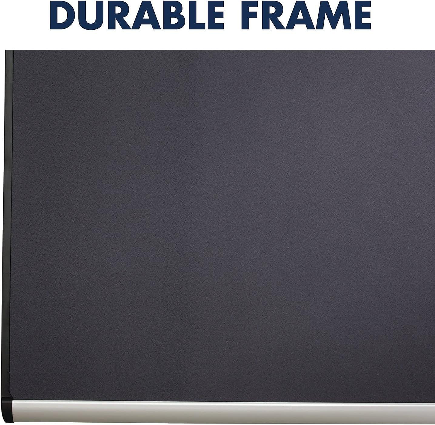 Quartet MB544A Prestige Plus 48 x 36 Magnetic Fabric Bulletin Boards - Gray Surface/Silver Aluminum Frame