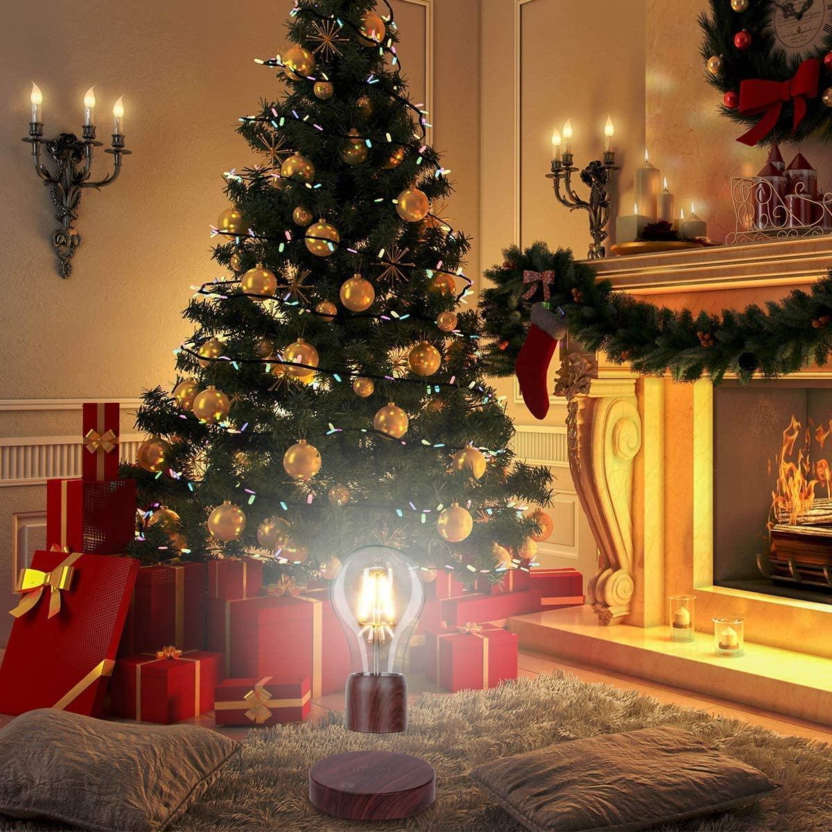 Levitating Light Bulb Lamp Floating and Spinning LED Bulb Light 360 Degree Rotating Magnetic Levitation Bulb Night Lights Table Lamps Home Office Decoration Desk Tech Toys