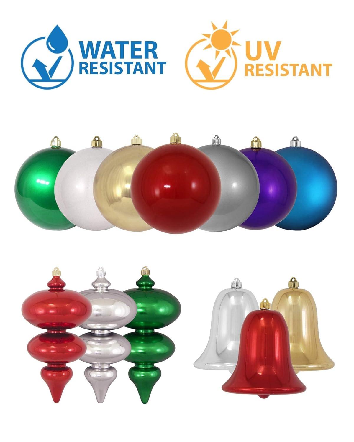 Christmas By Krebs Ornament, Commercial Grade Indoor and Outdoor Shatterproof Plastic, Water Resistant Ball Ornament Decorations (Red Glitter, 4 inch (100mm))