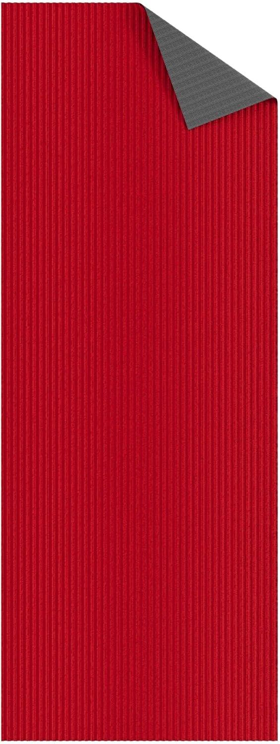 Ottomanson Hallway Runner Waterproof Non-Slip Rubberback 2x6 Indoor/Outdoor Utility Rug, 2' x 6', Red