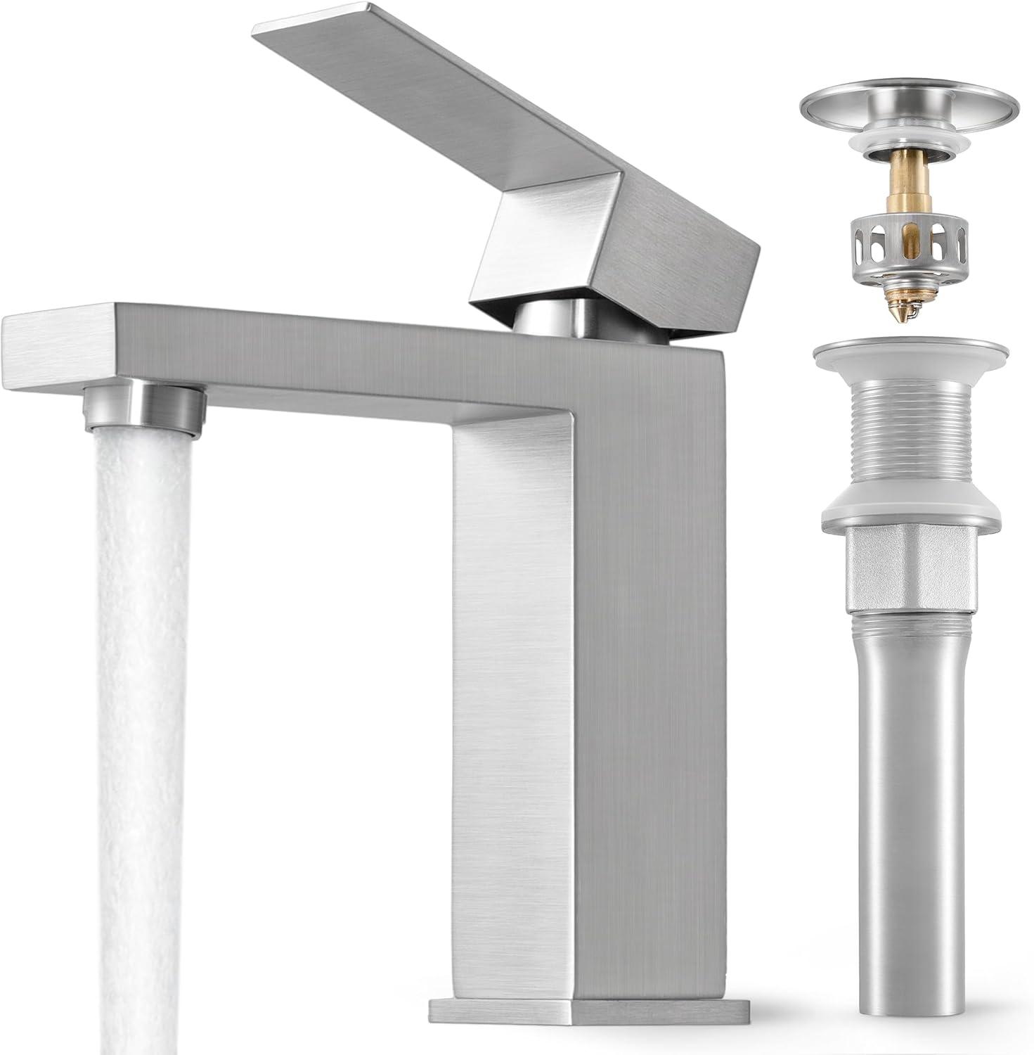 KES Bathroom Faucet Single Handle Sink Drain Assembly cUPC Certified Stainless Steel