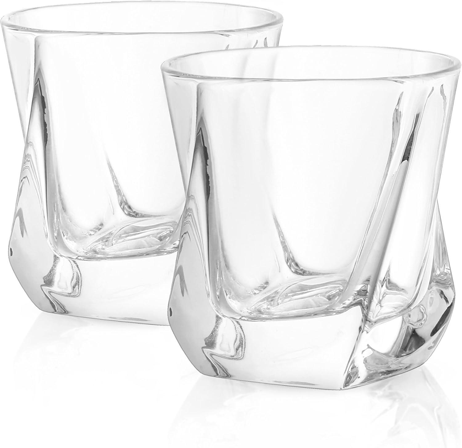 JoyJolt Aurora Whiskey Glasses, 7.4oz. (Set of 2)