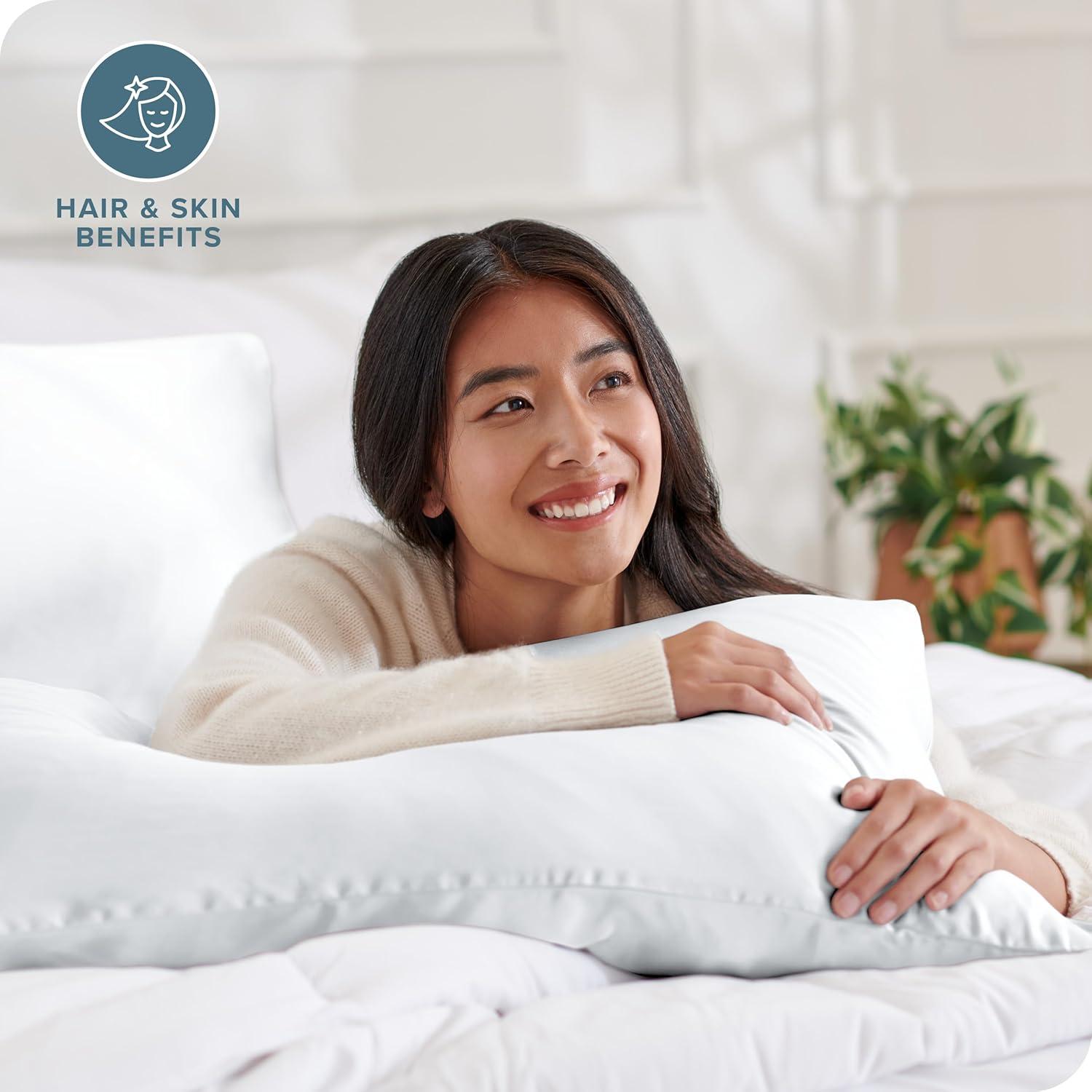 Bare Home 100% Mulberry Silk Pillowcase Zipper Closure