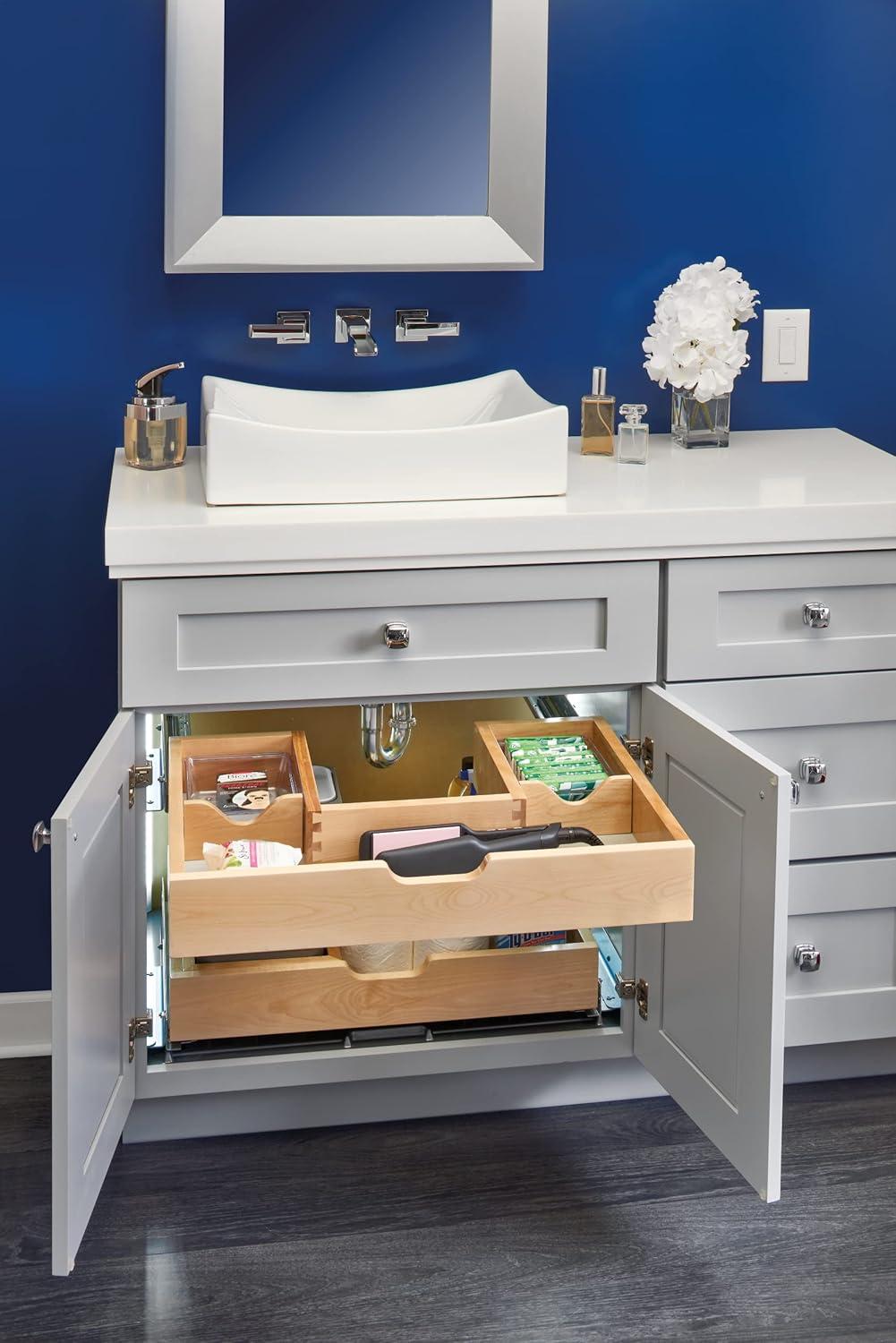 Rev-A-Shelf Wood Vanity Sink Cabinet Pull Out Organizer