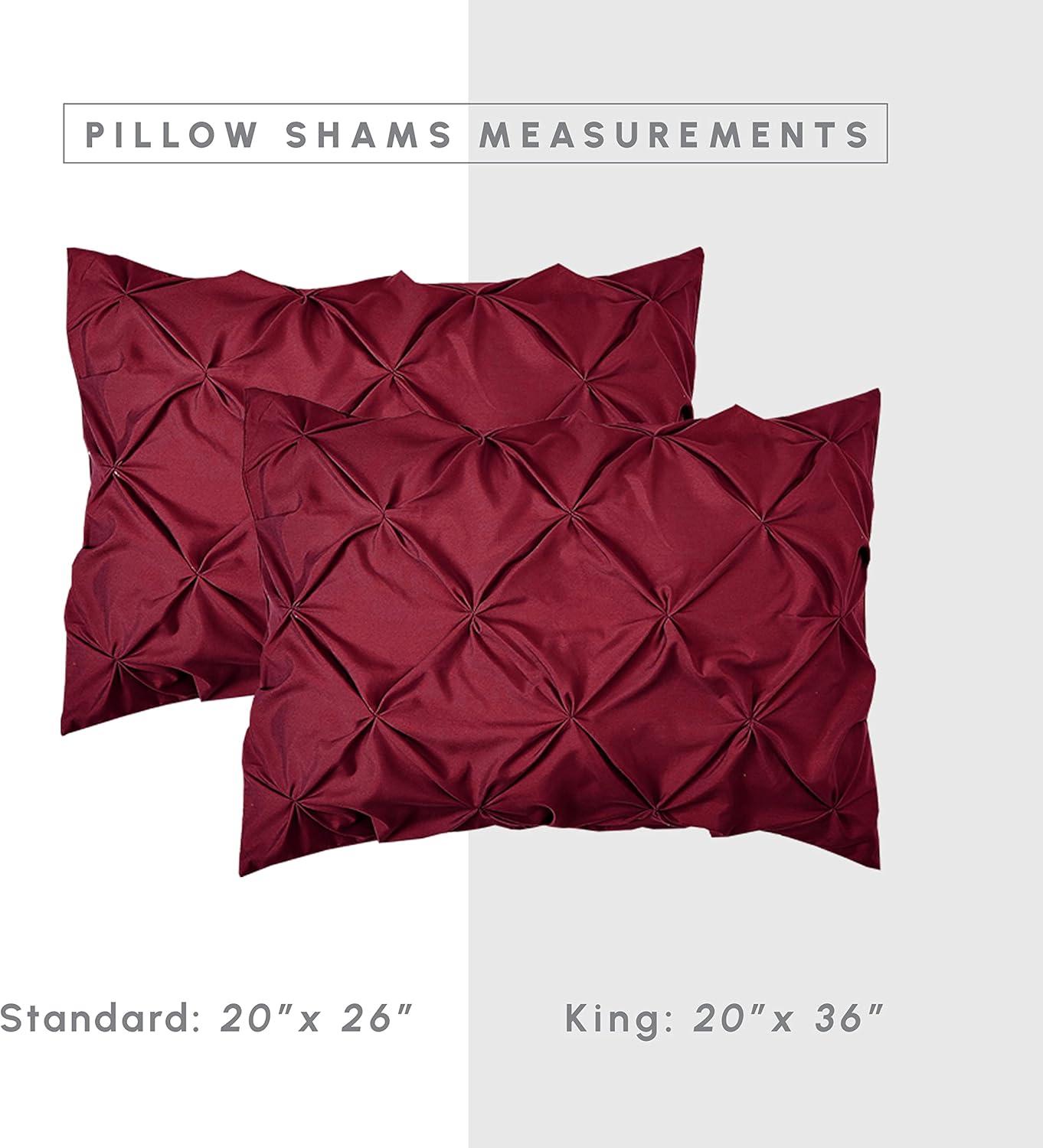 Burgundy Full/Queen Microfiber Pinch Pleated Bed in a Bag Set