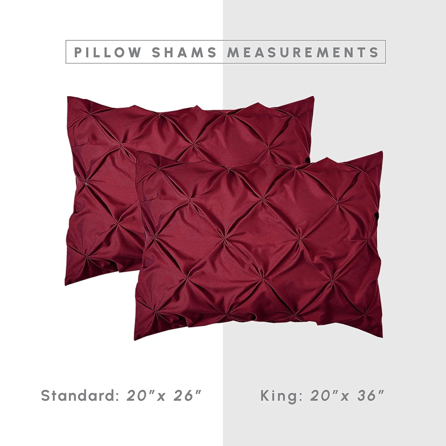 Burgundy Full/Queen Microfiber Pinch Pleated Bed in a Bag Set