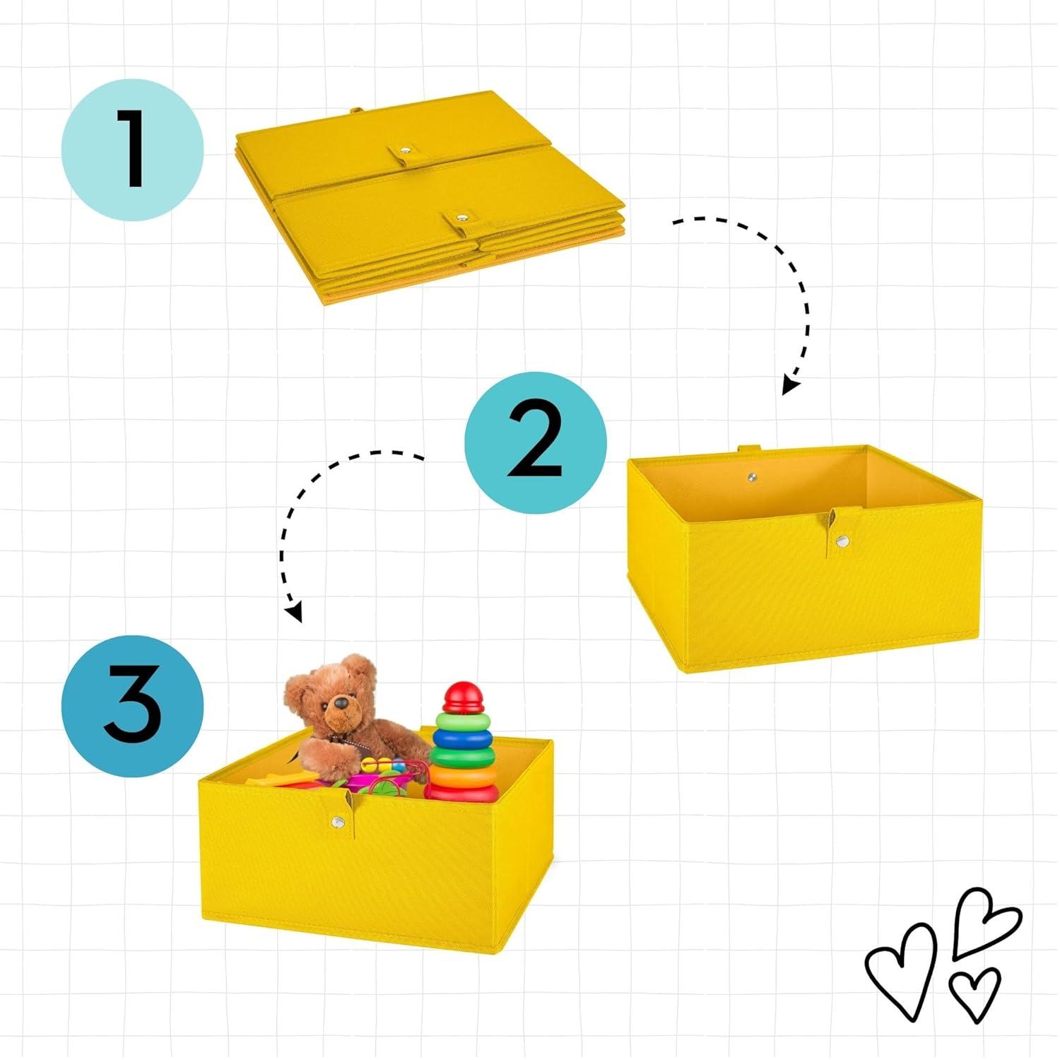 RiverRidge Home RiverRidge Kids 2pc 5" Fabric Collapsible Storage Cube Organizers for Playroom Organization (Set of 2)