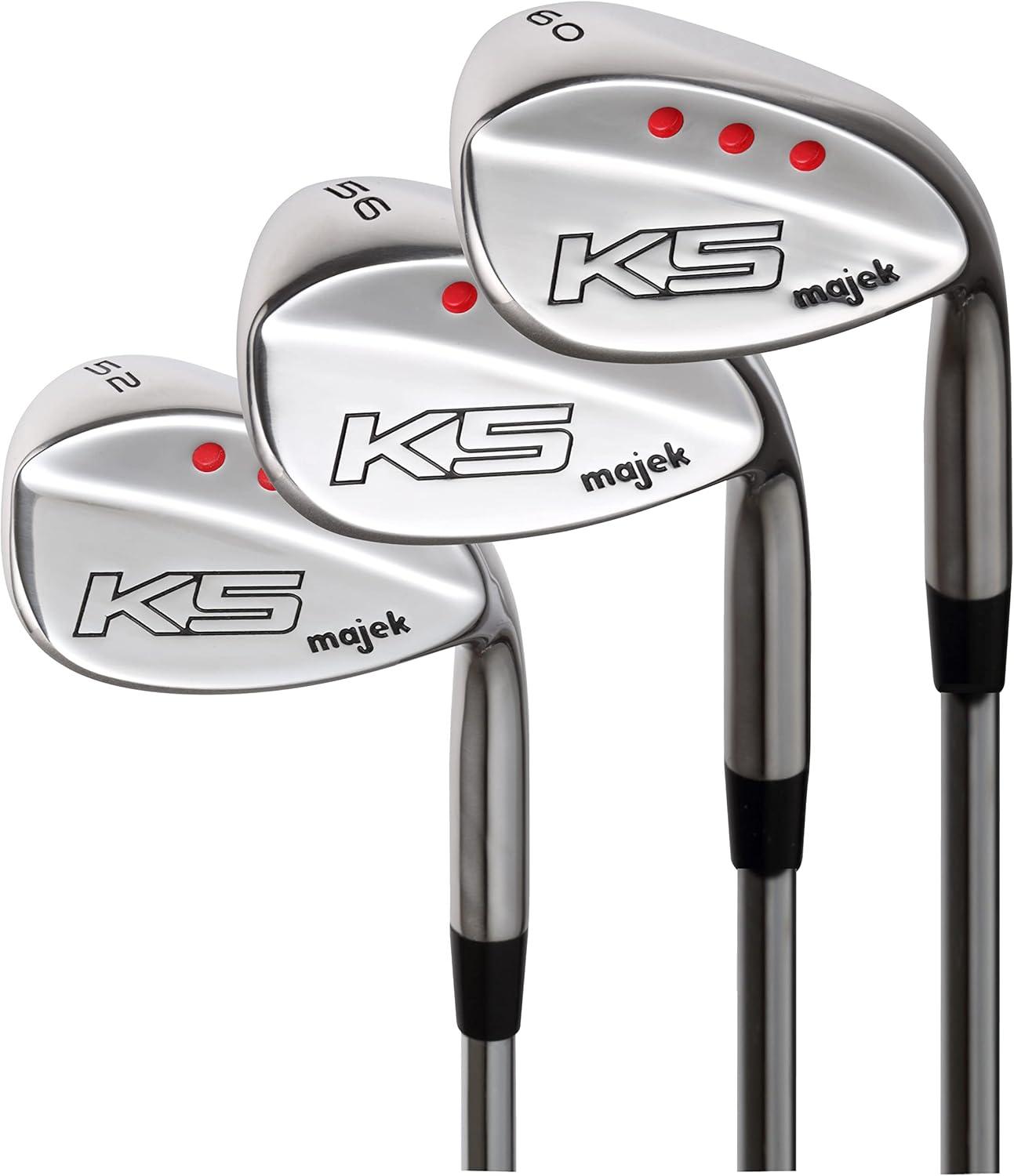 Majek Golf Senior Men's Complete Wedge Set: 52° Gap Wedge (GW), 56° Sand Wedge (SW), 60° Lob Wedge (LW) Right Handed Senior Flex Steel Shaft
