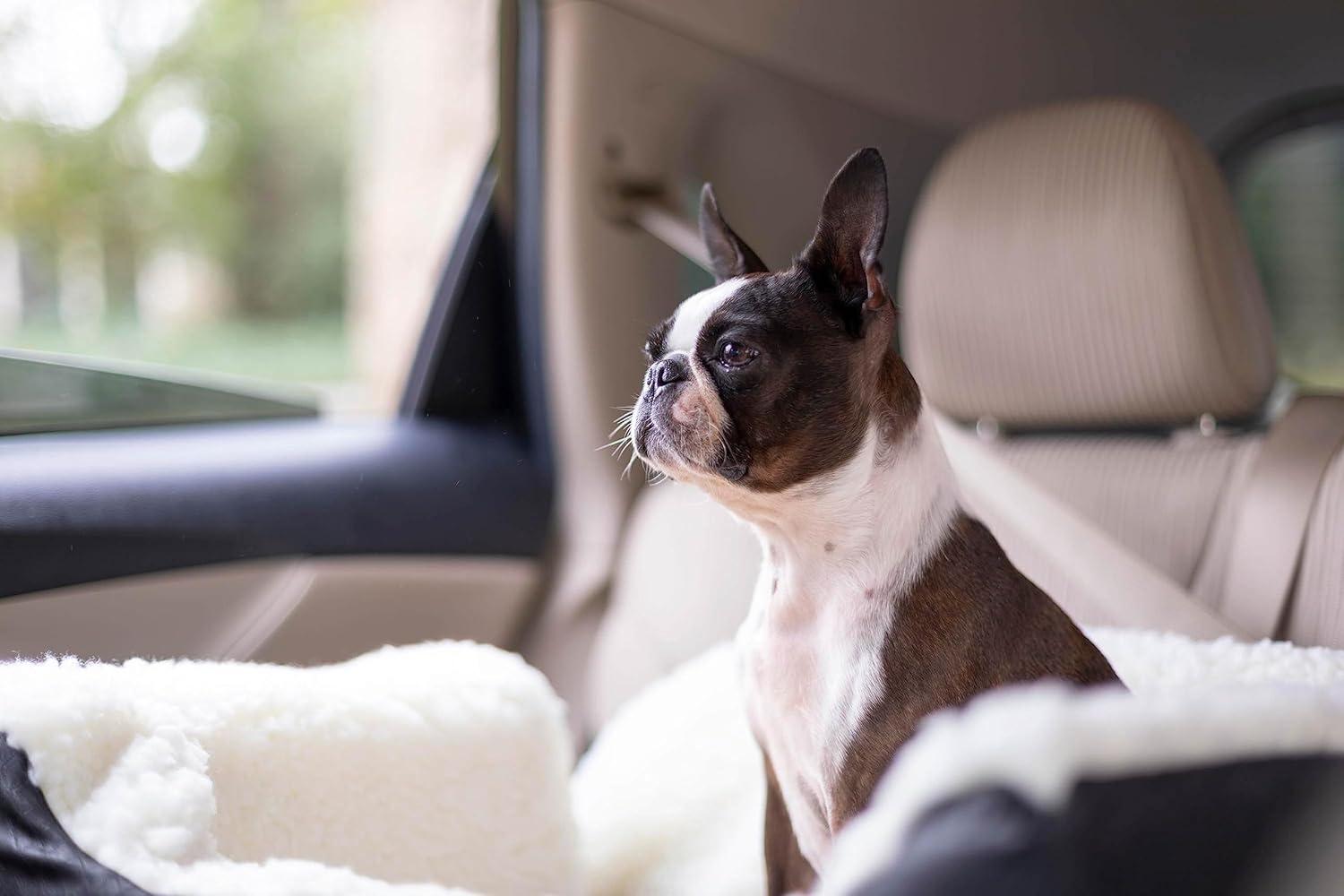 Medium Black Diamond Dog Car Seat with Storage Tray