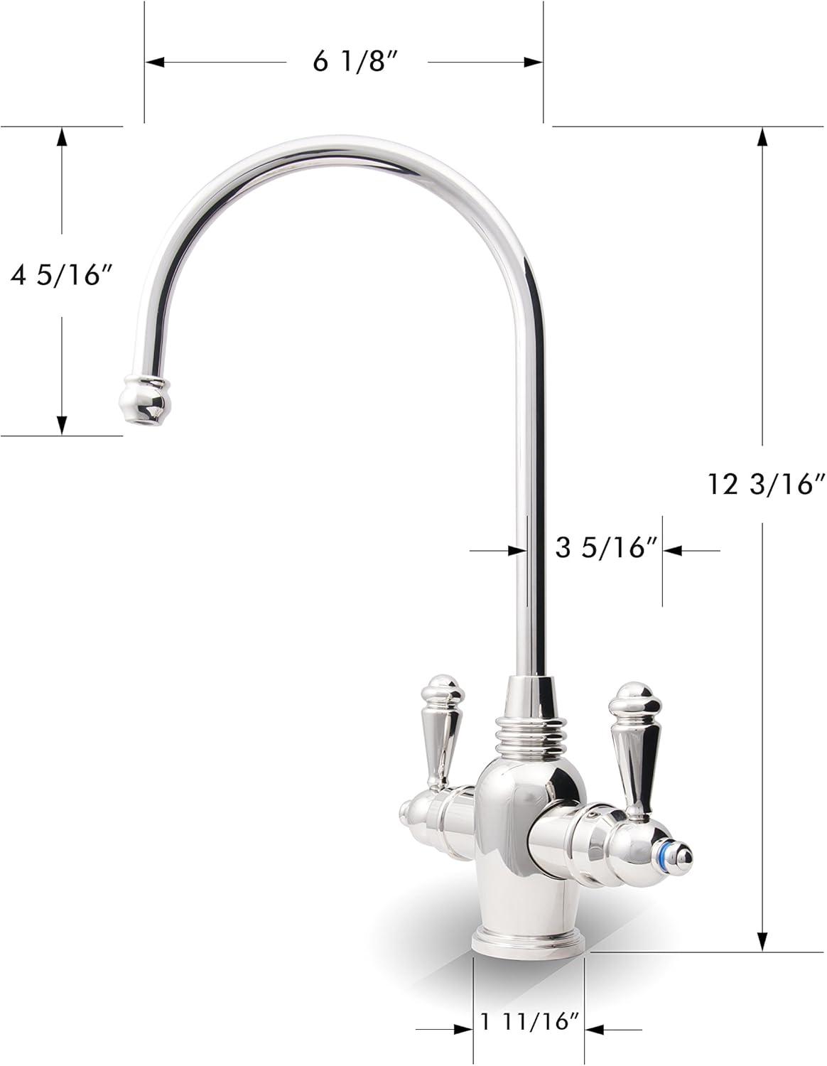 Chrome Dual Handle Hot and Cold Water Dispenser Faucet