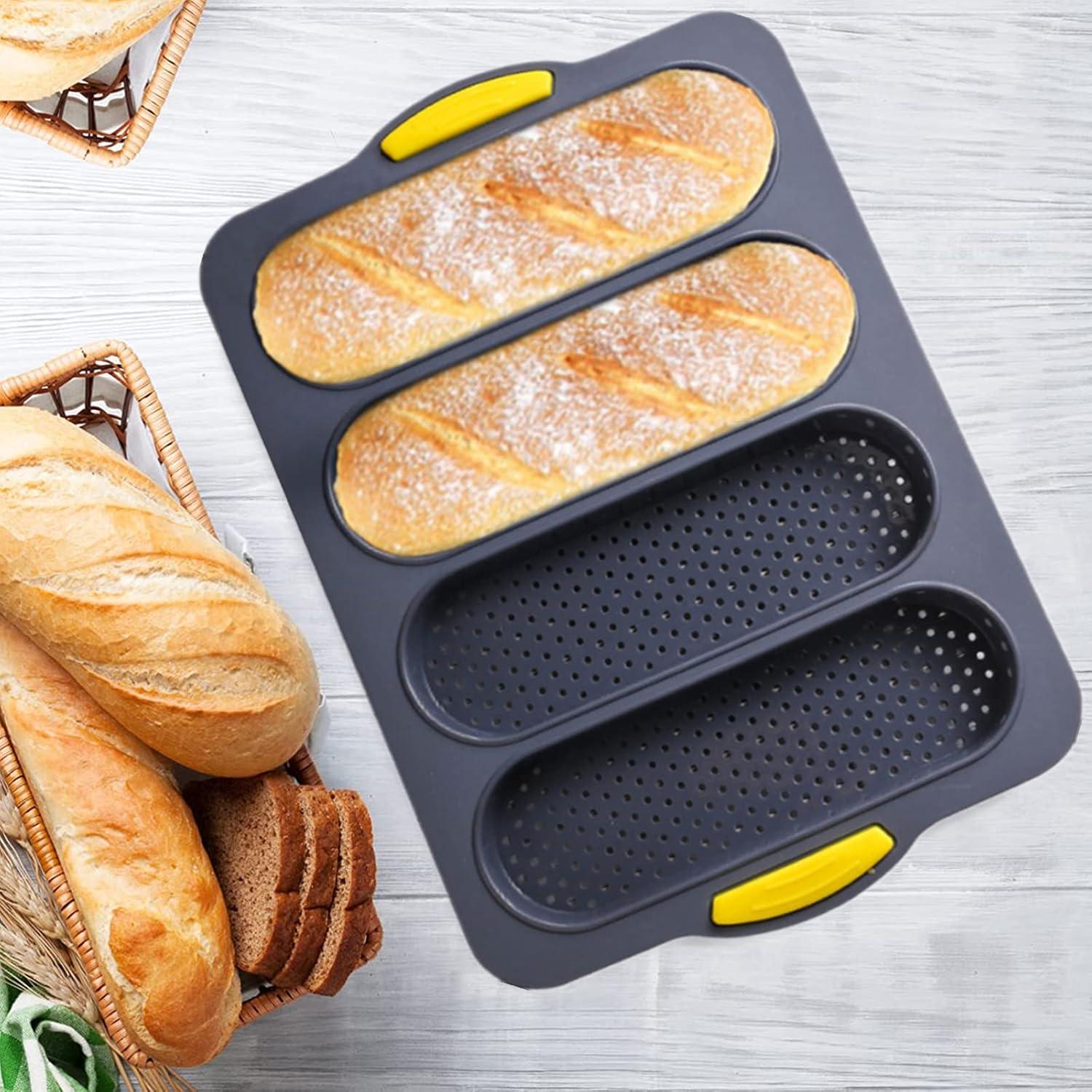 Rectangular Nonstick Silicone Four-Hole Bread Loaf Pan