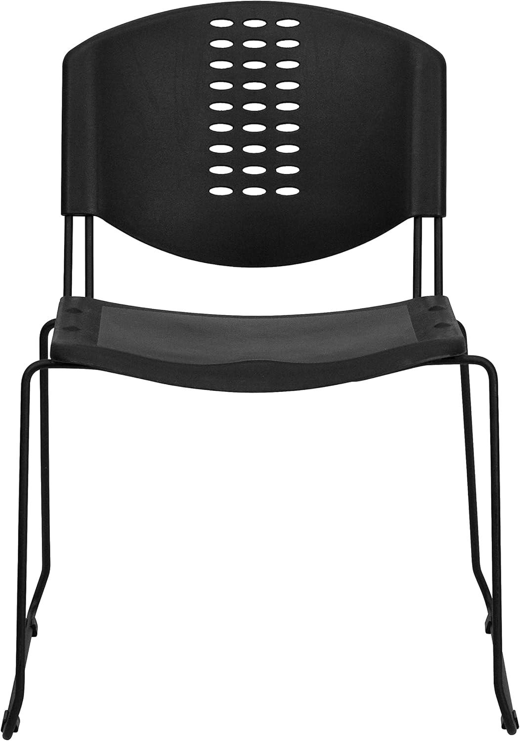 Luz 400 lb. Capacity Plastic Stack Chair - Frame and Textured Seat (Set of 5)