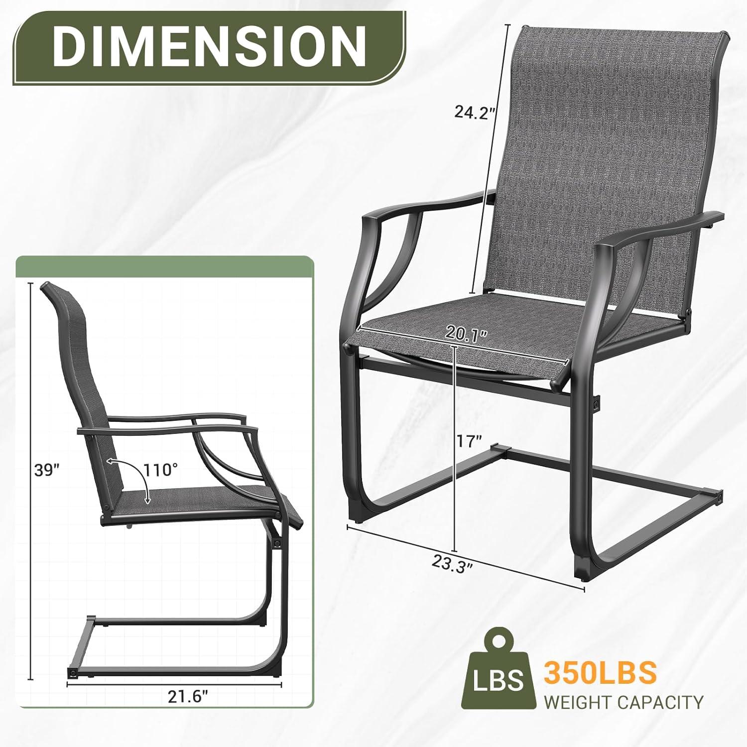 ELPOSUN 3 Piece Patio Conversation Bistro Set Outdoor Furniture Set, Porch Balcony Furniture Set,Wicker Chairs and Coffee Table Set for Patio Balcony Backyard Apartment, Grey