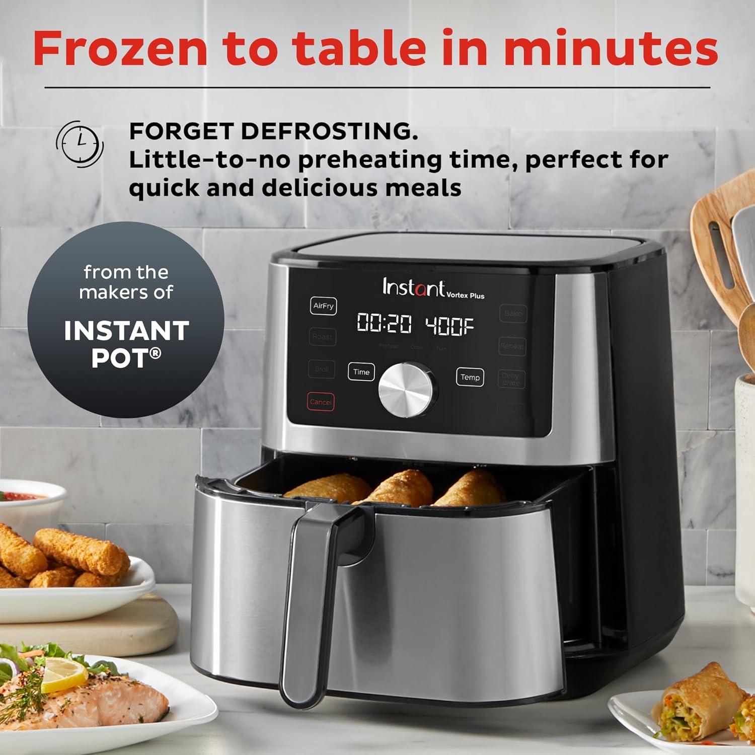 Instant Pot Vortex Plus 4qt 6-in-1 Stainless Steel Air Fryer