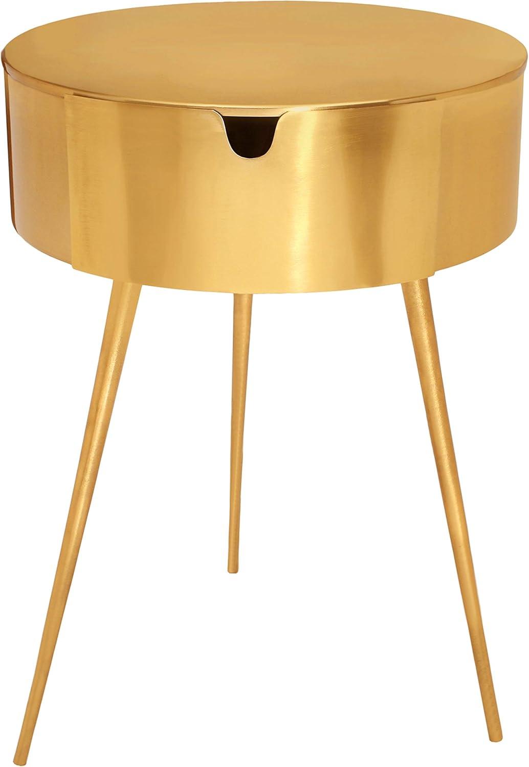 Meridian Furniture Bali Gold Metal Nightstand