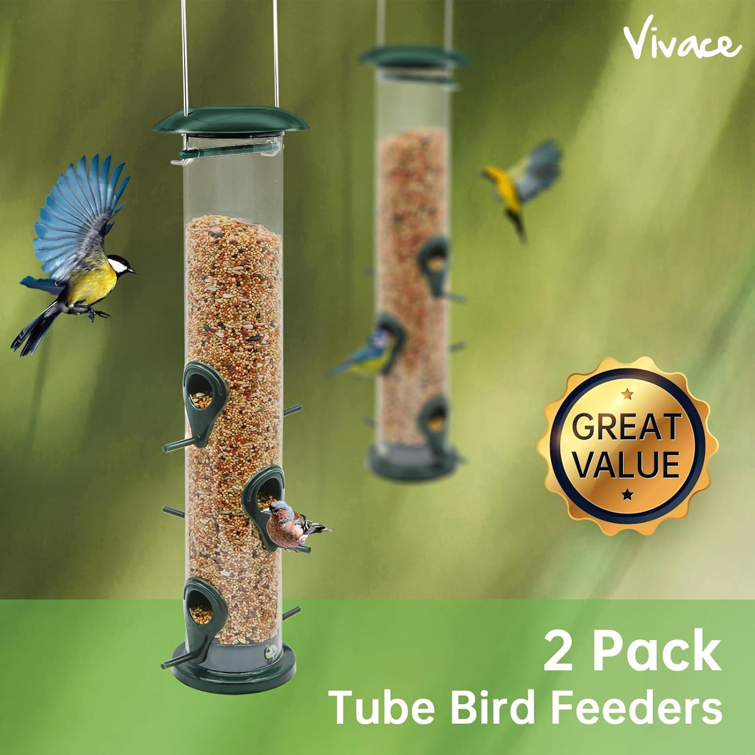 2 Pack Classic Bird Feeders 6 ports. 2LB capacity. For outdoors. Hanging style.