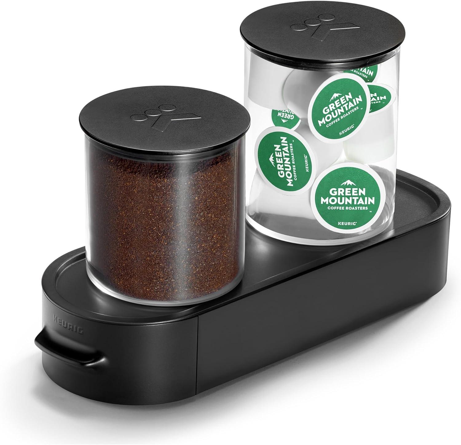 Keurig K-Cup Pod & Ground Coffee Storage Unit, Holds Ground Coffee & K-Cup Pods, Black