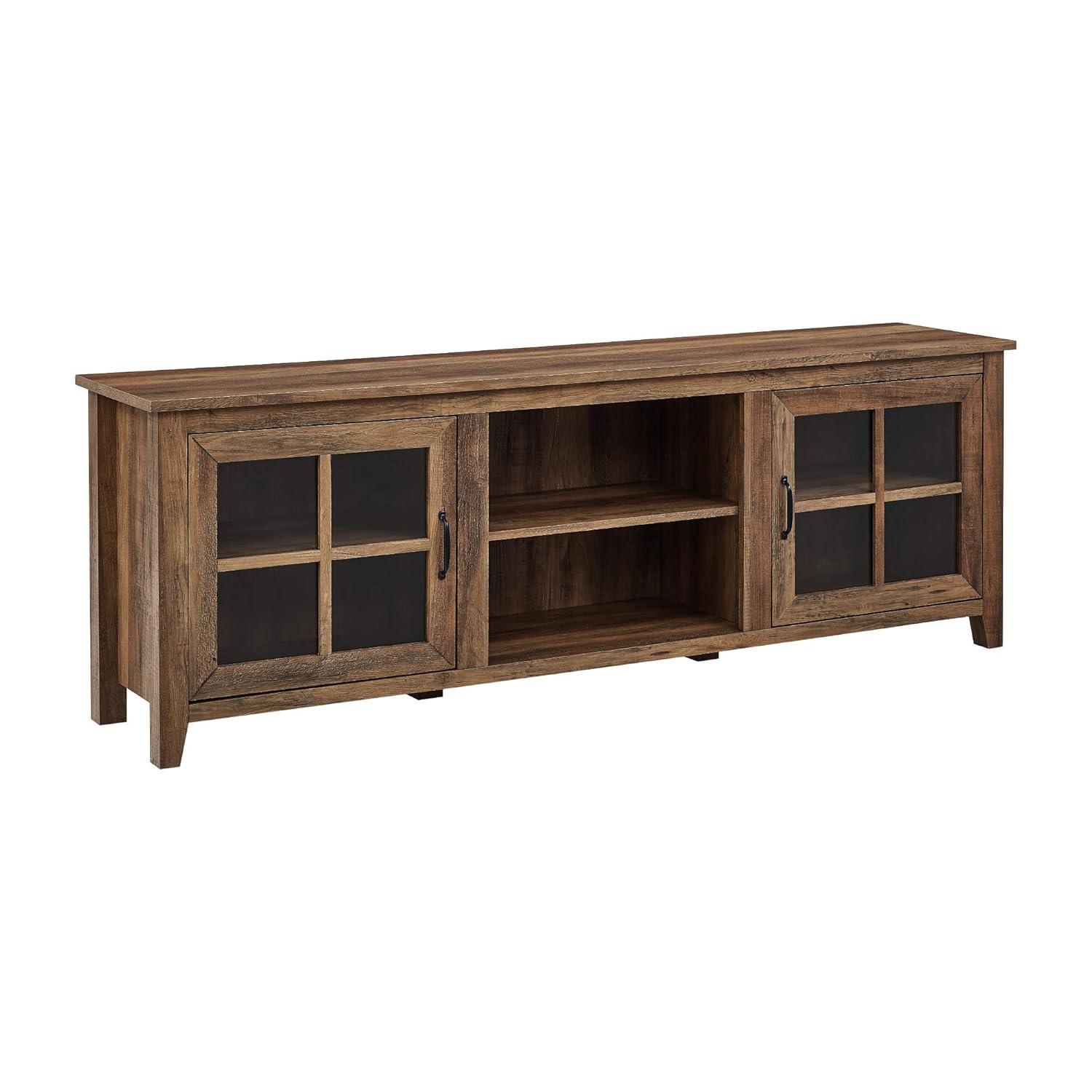 Rustic Oak 70" Farmhouse TV Stand with Cabinet