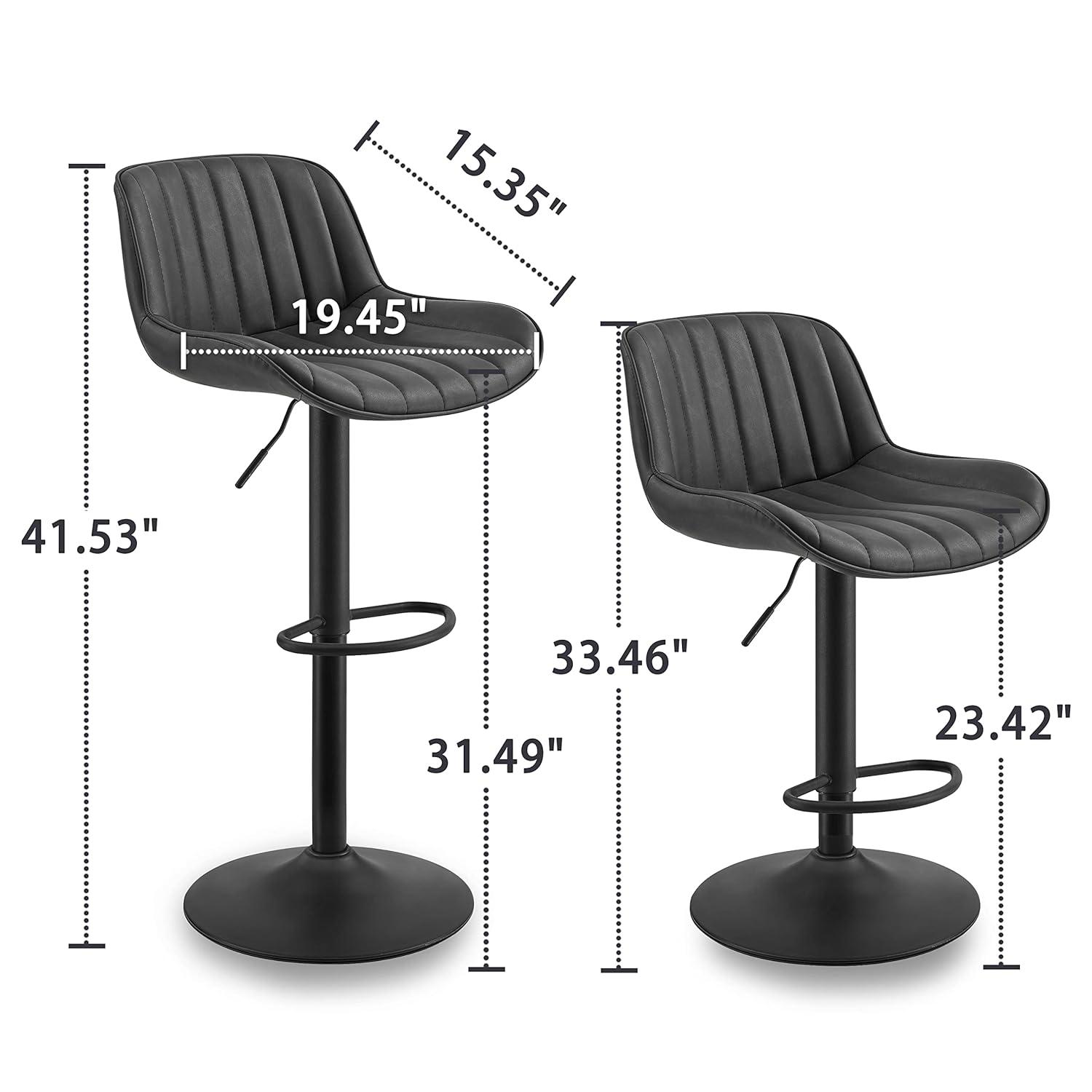 17 Stories Jaiven Swivel Upholstered Adjustable Height Counter Stool with Metal Frame (Set of 2)