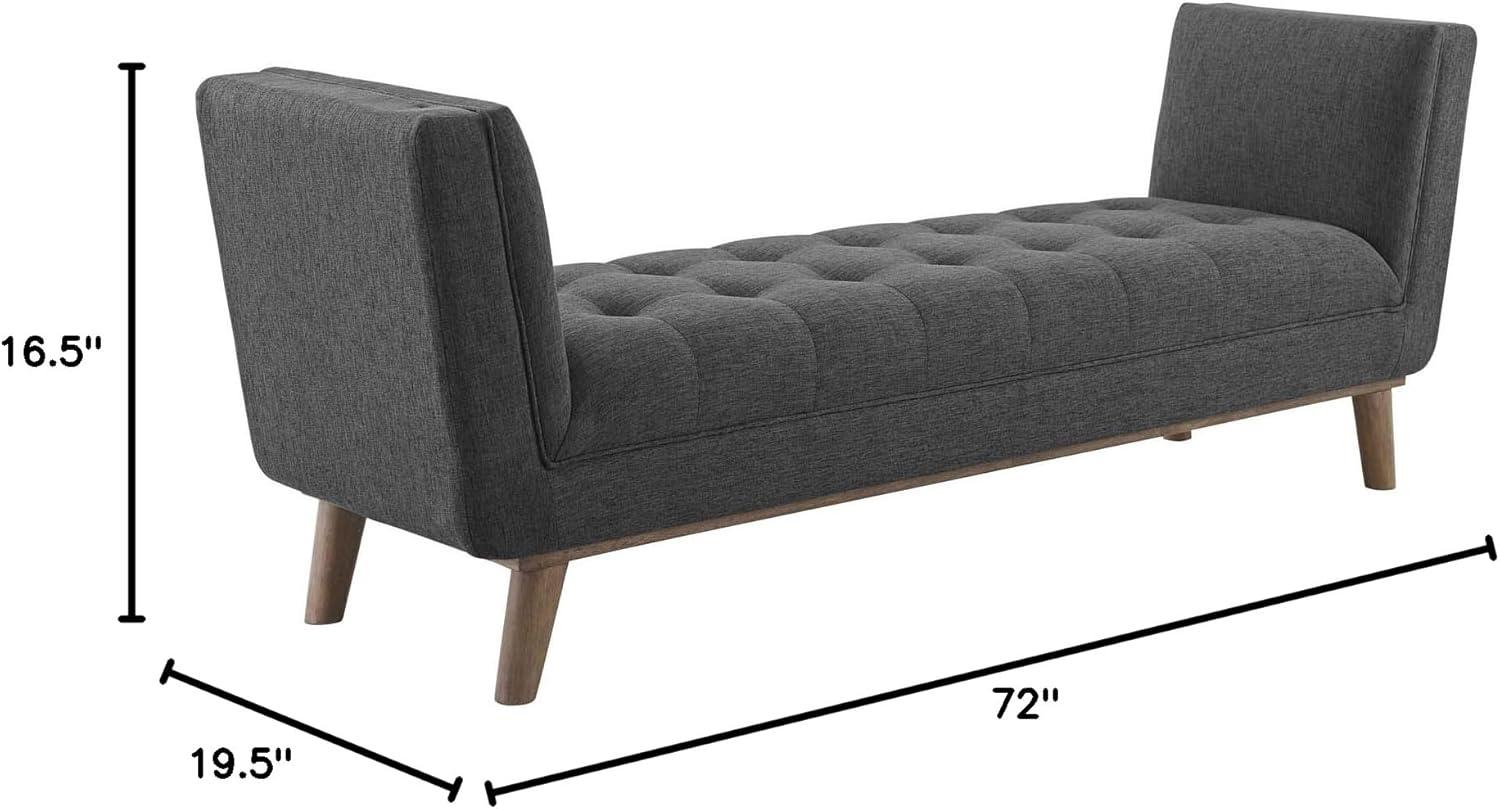 Modway Haven Tufted Button Upholstered Fabric Accent Bench