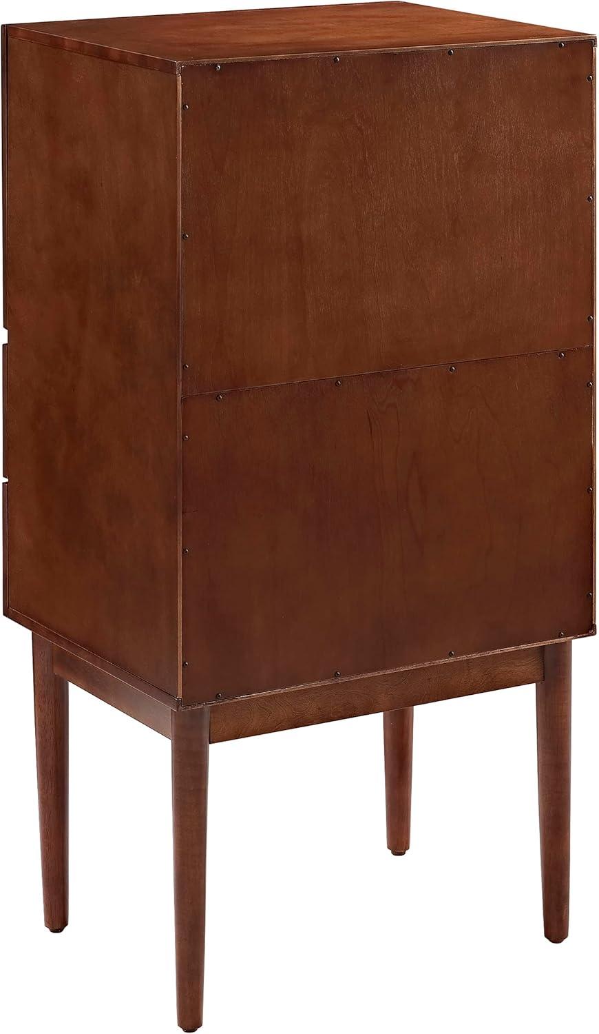 Vintage Mahogany Mid-Century Modern Bar Cabinet with Drawers