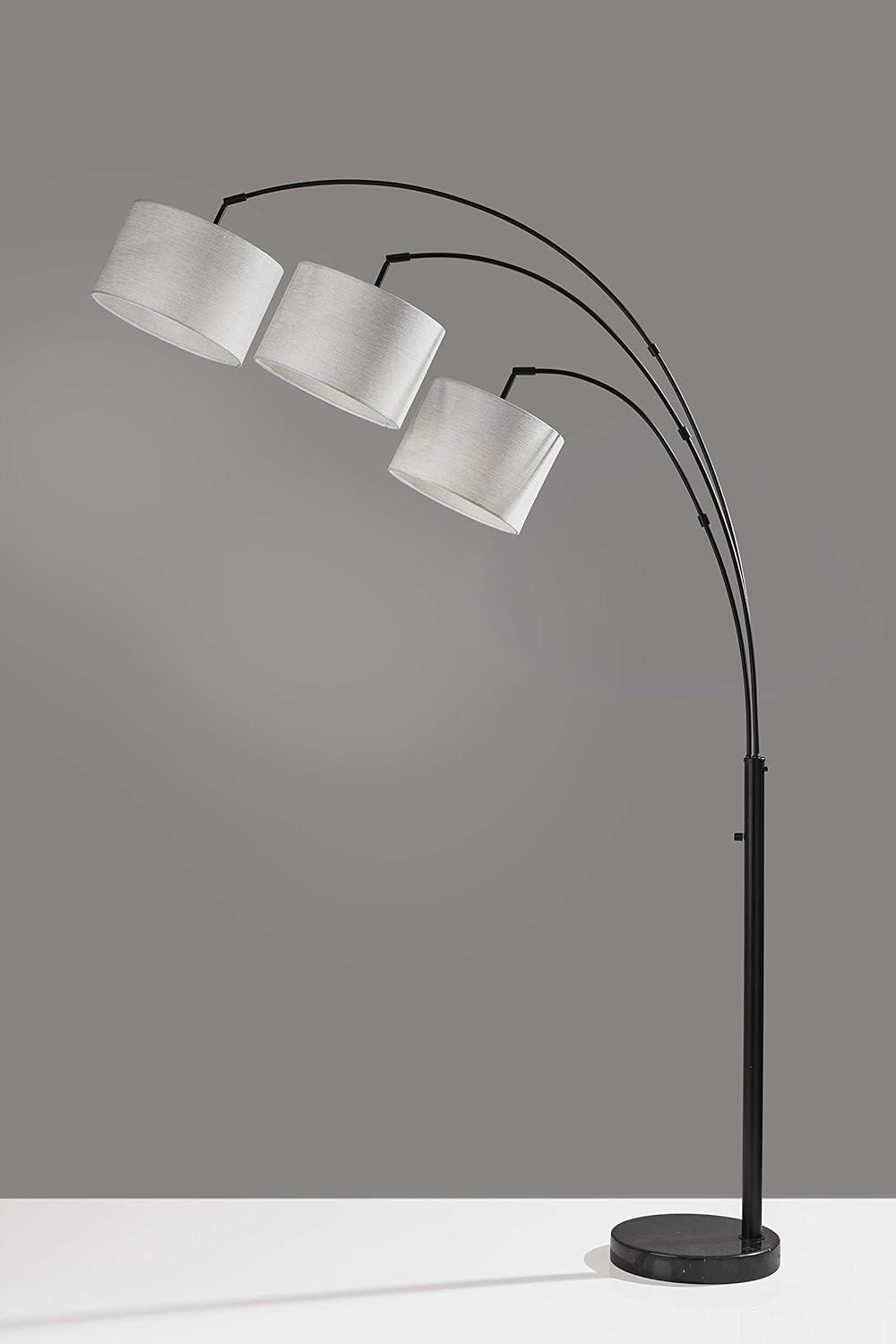 Adesso Home Brand Bowery 3-Arm Arc Lamp in Black Color