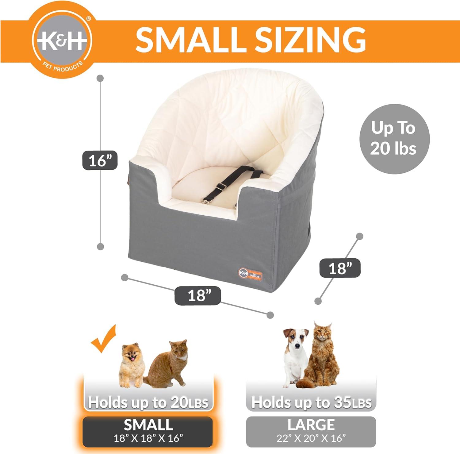 K&H Pet Products Bucket Booster Dog Car Seat Knockdown Gray/Cream Small