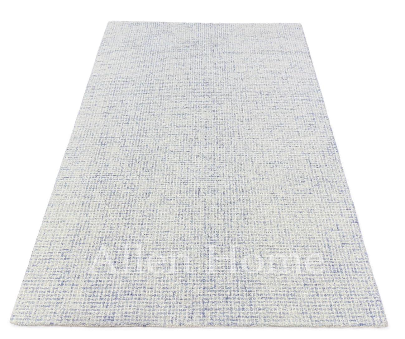 Alora Decor London 9' x 12' Solid Blue/Gray/Rust/Blue Hand-Tufted Area Rug