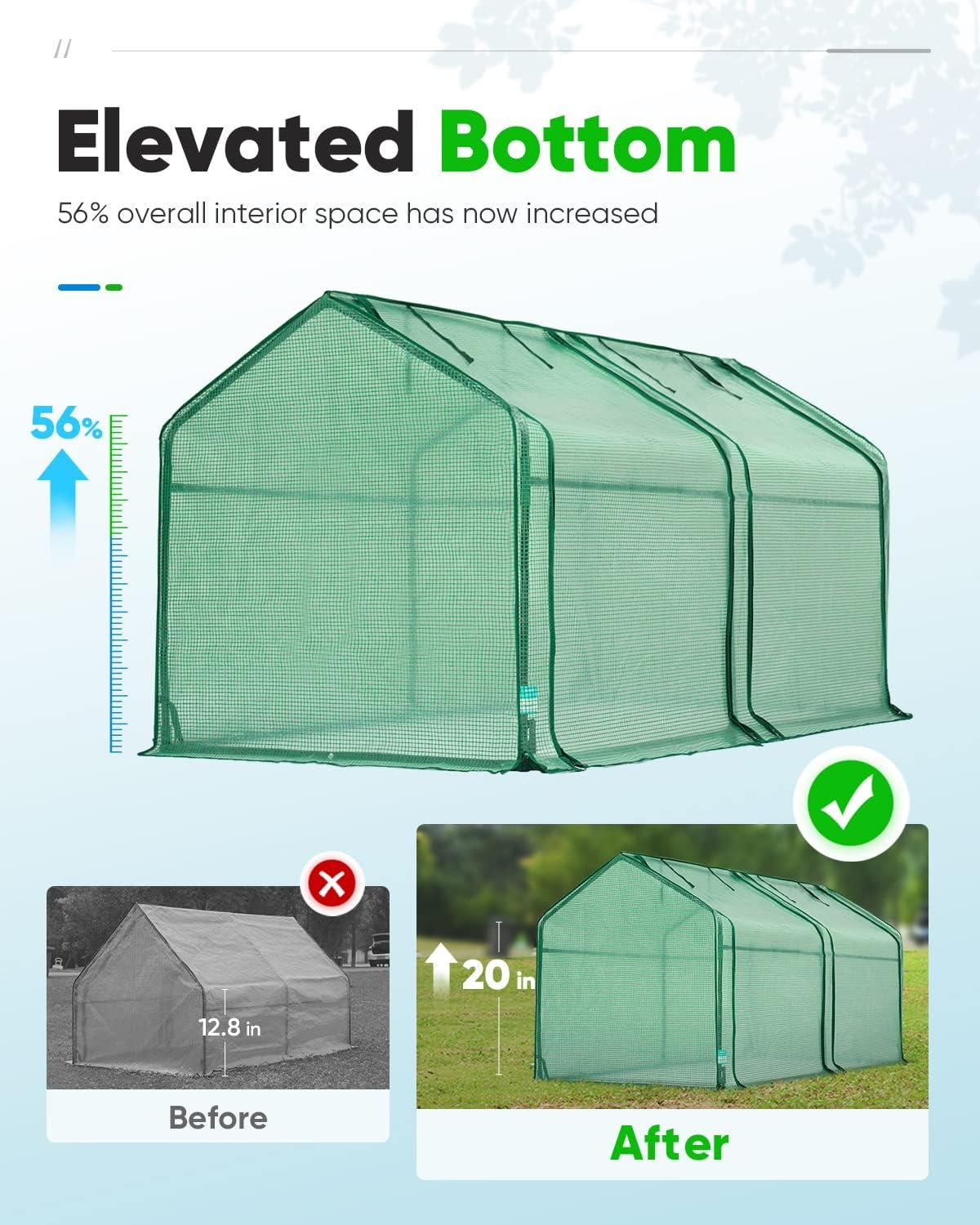 Green Steel Frame Mini Cloche Greenhouse with PE Cover