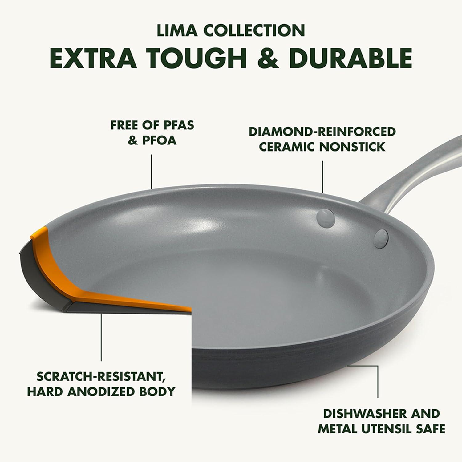 GreenPan Lima Healthy Ceramic Non-Stick Hard Anodized Wok, 12.5"