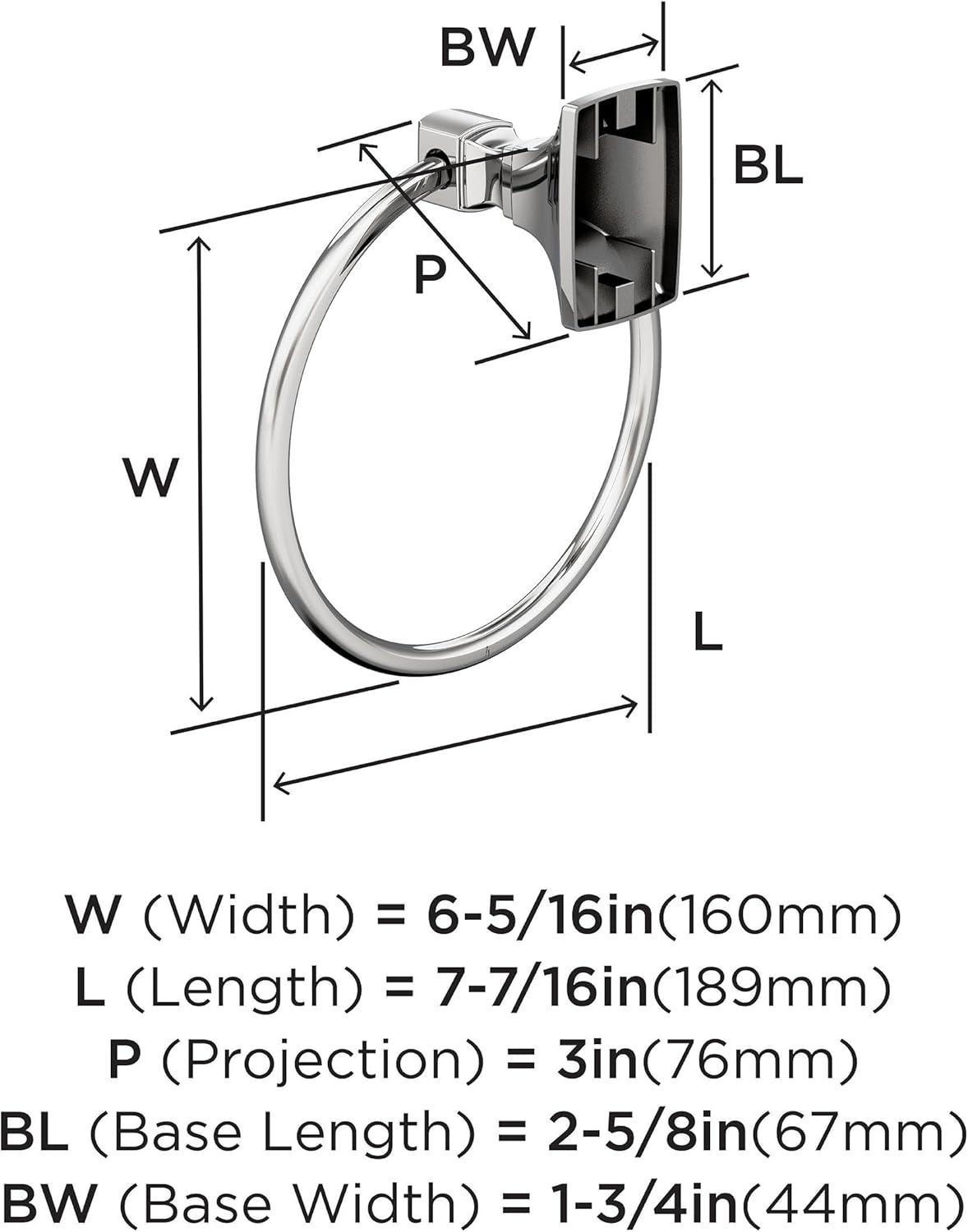 Amerock Highland Ridge Wall Mounted Towel Ring