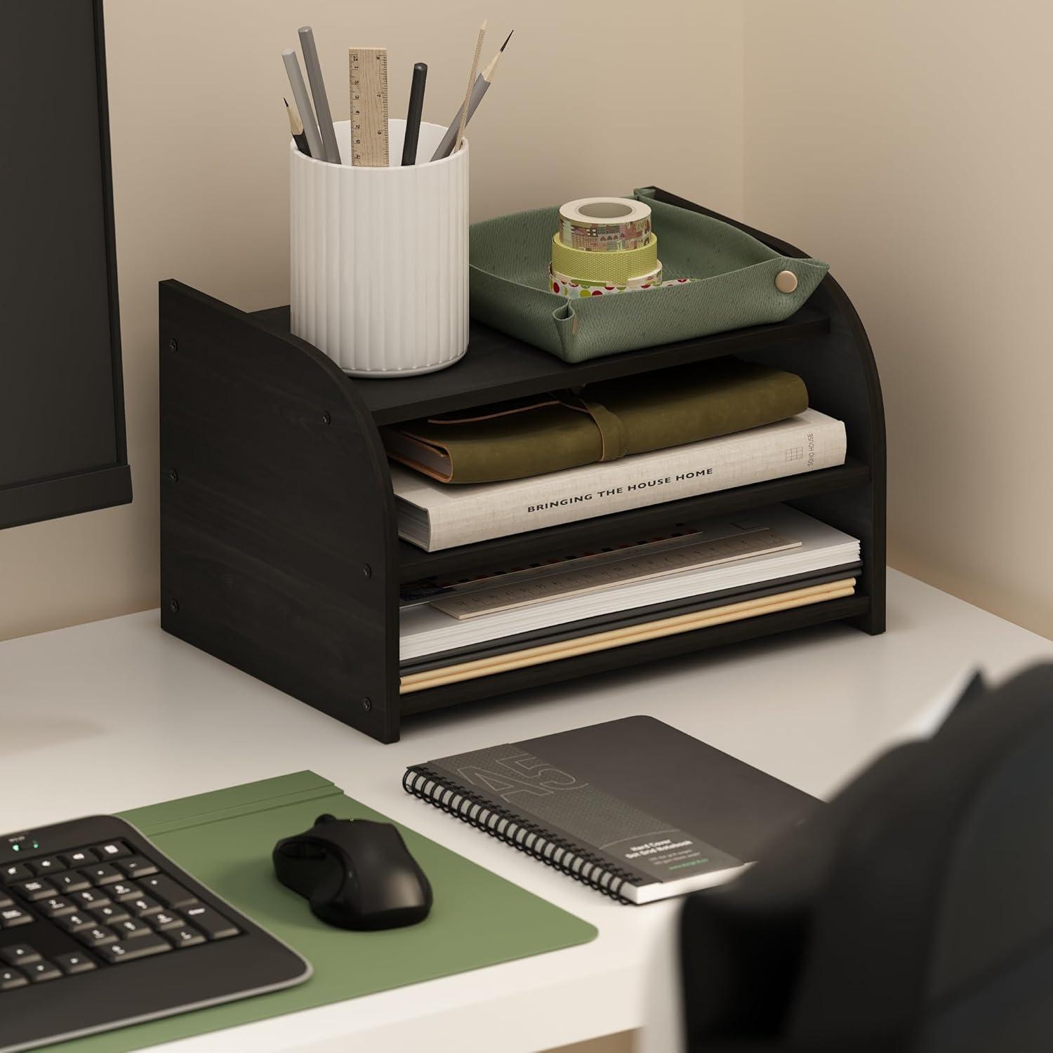 Furinno Classic 3-Tier Desk Top Organizer, Espresso