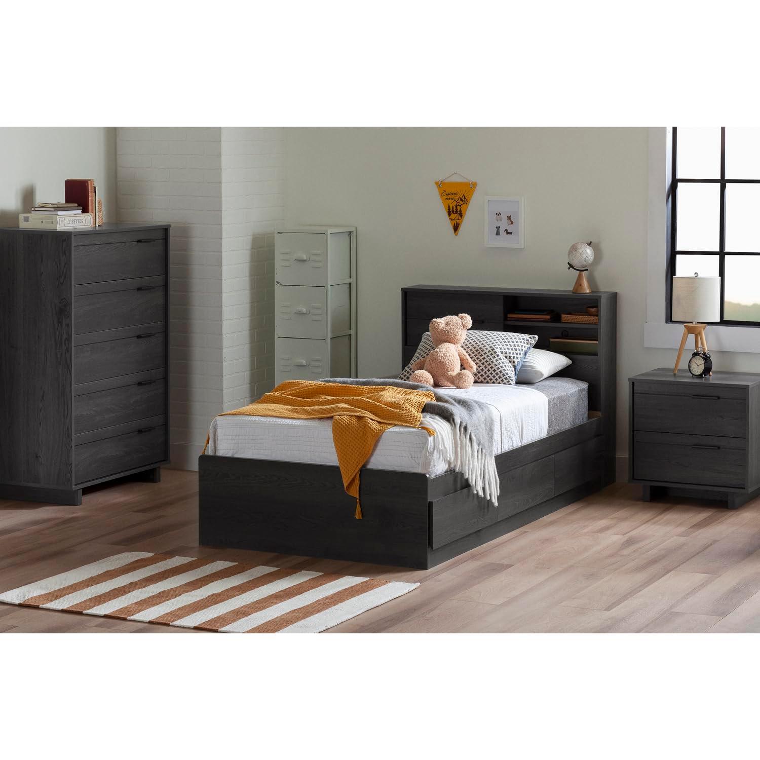 South Shore Fynn Cómoda Infantil Contemporánea de 5 Cajones de Roble Otoñal (Pizarra de Partículas)