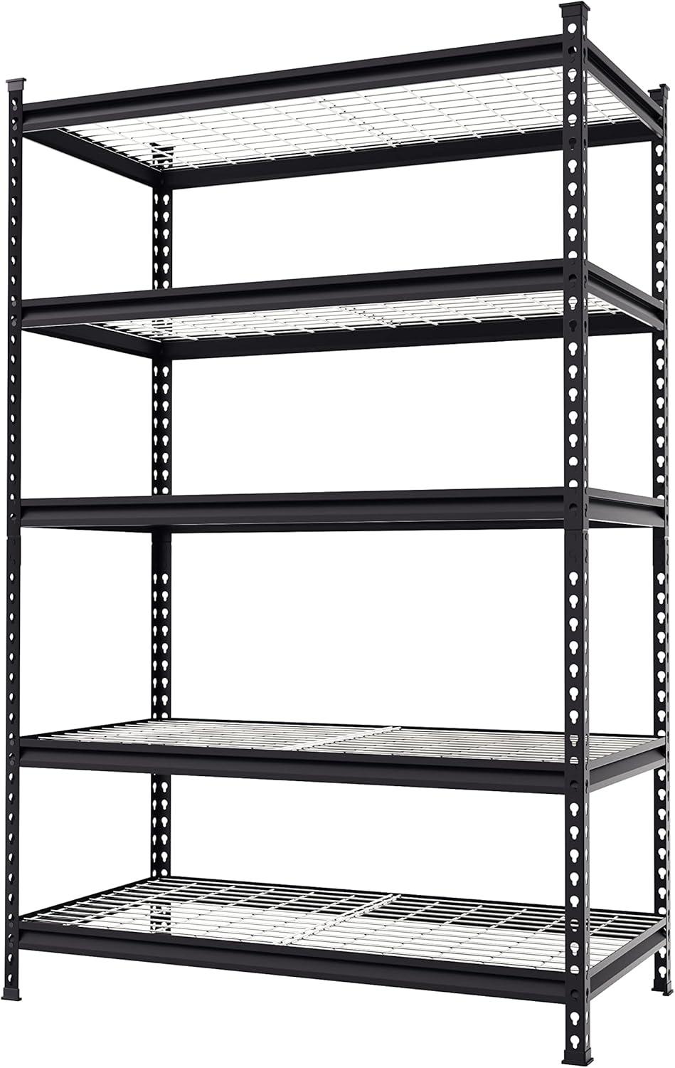 WORKPRO Heavy Duty Adjustable Black Metal 5-Tier Storage Rack